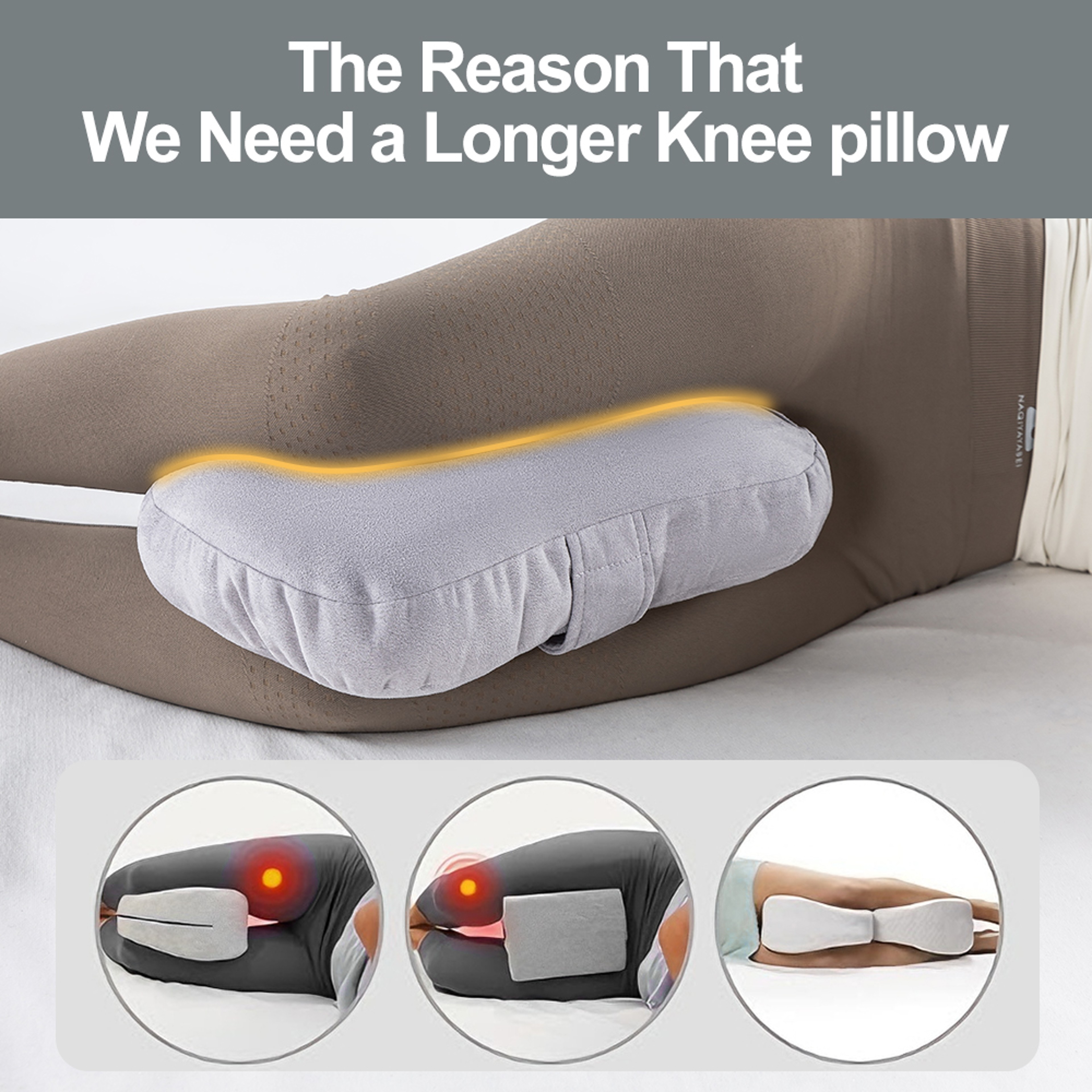 Plush Knee Pillow For Side Sleeper Support Leg Pillow For Hip  Back Pain Secure Bind Belt Machine W 1
