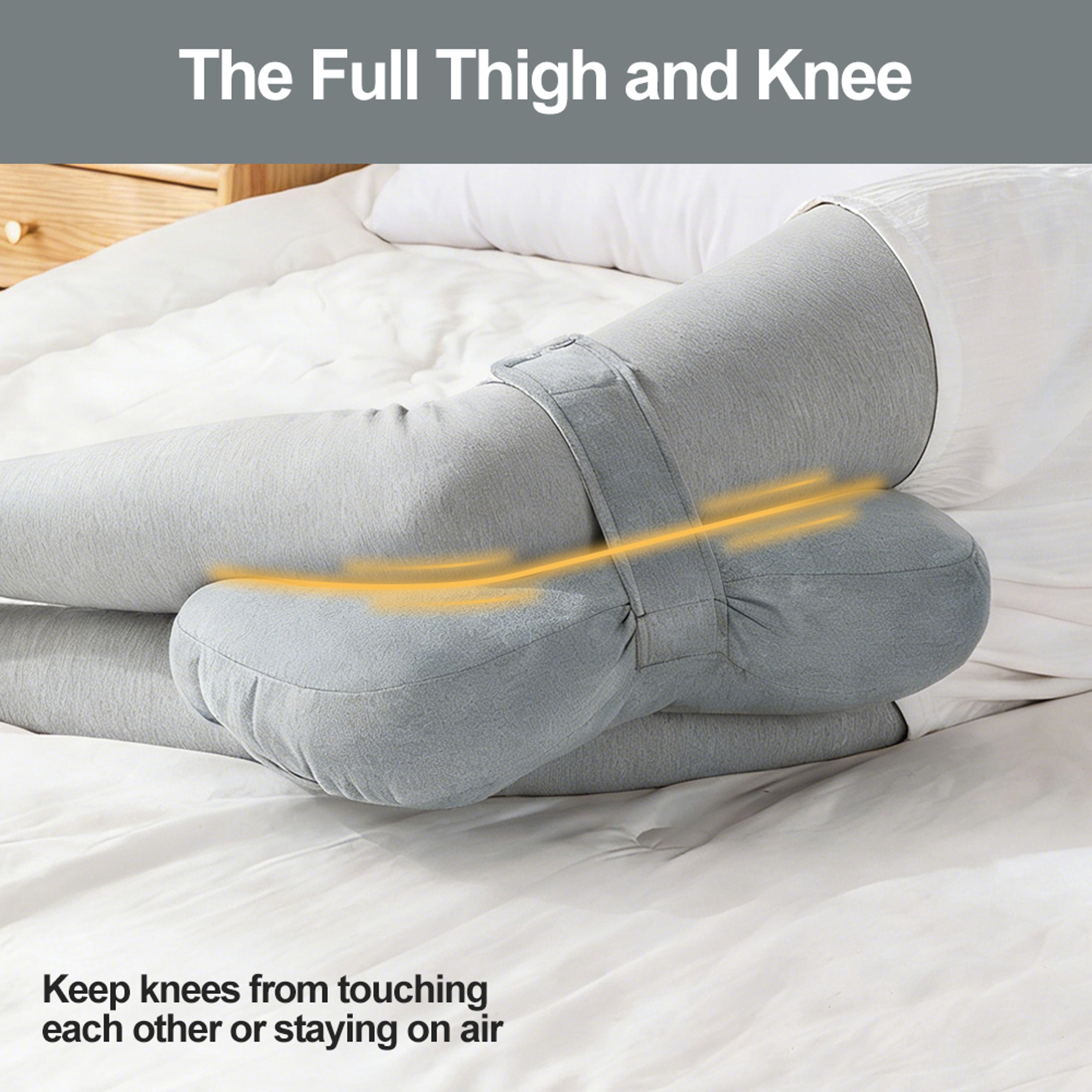Plush Knee Pillow For Side Sleeper Support Leg Pillow For Hip  Back Pain Secure Bind Belt Machine W 4