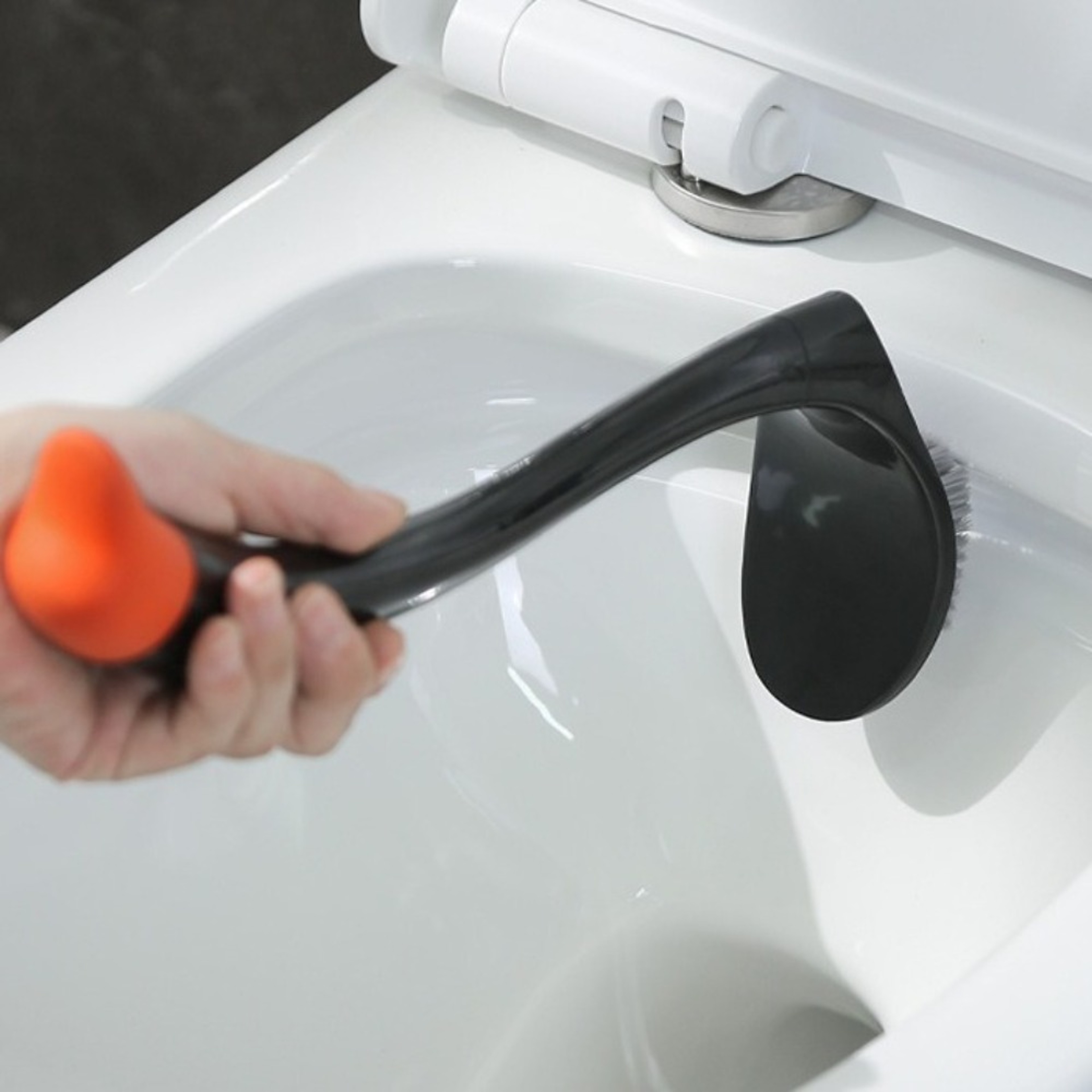 Dense Bristle Head Plastic Toilet Plunger Household, Swan Shape Long Handle Toilet Brush, cute holder set – view 4