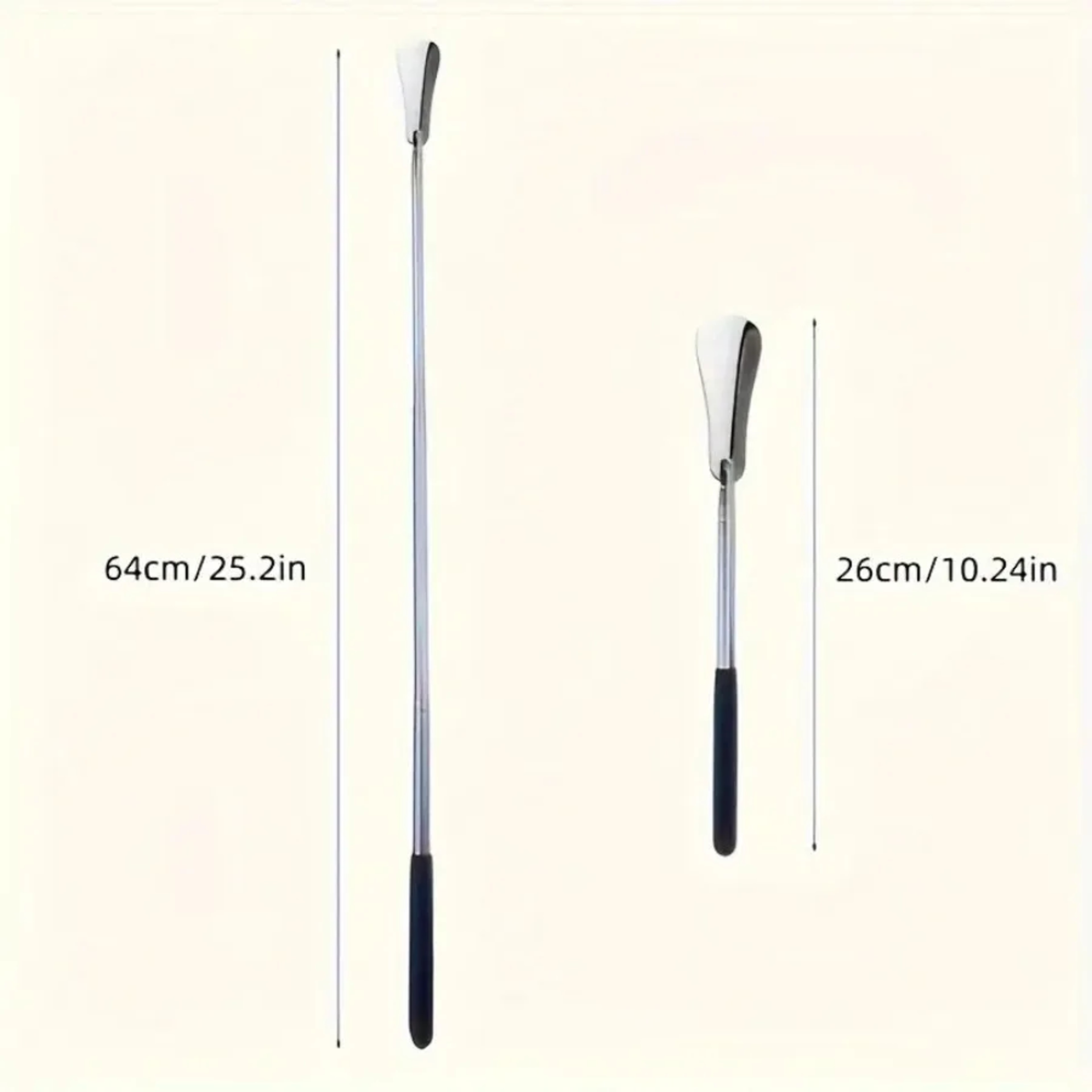 Stainless Steel Telescopic Shoe Horn Adjustable, Extendable Long Handle for Seniors, Men Women Shoe Helper – view 2