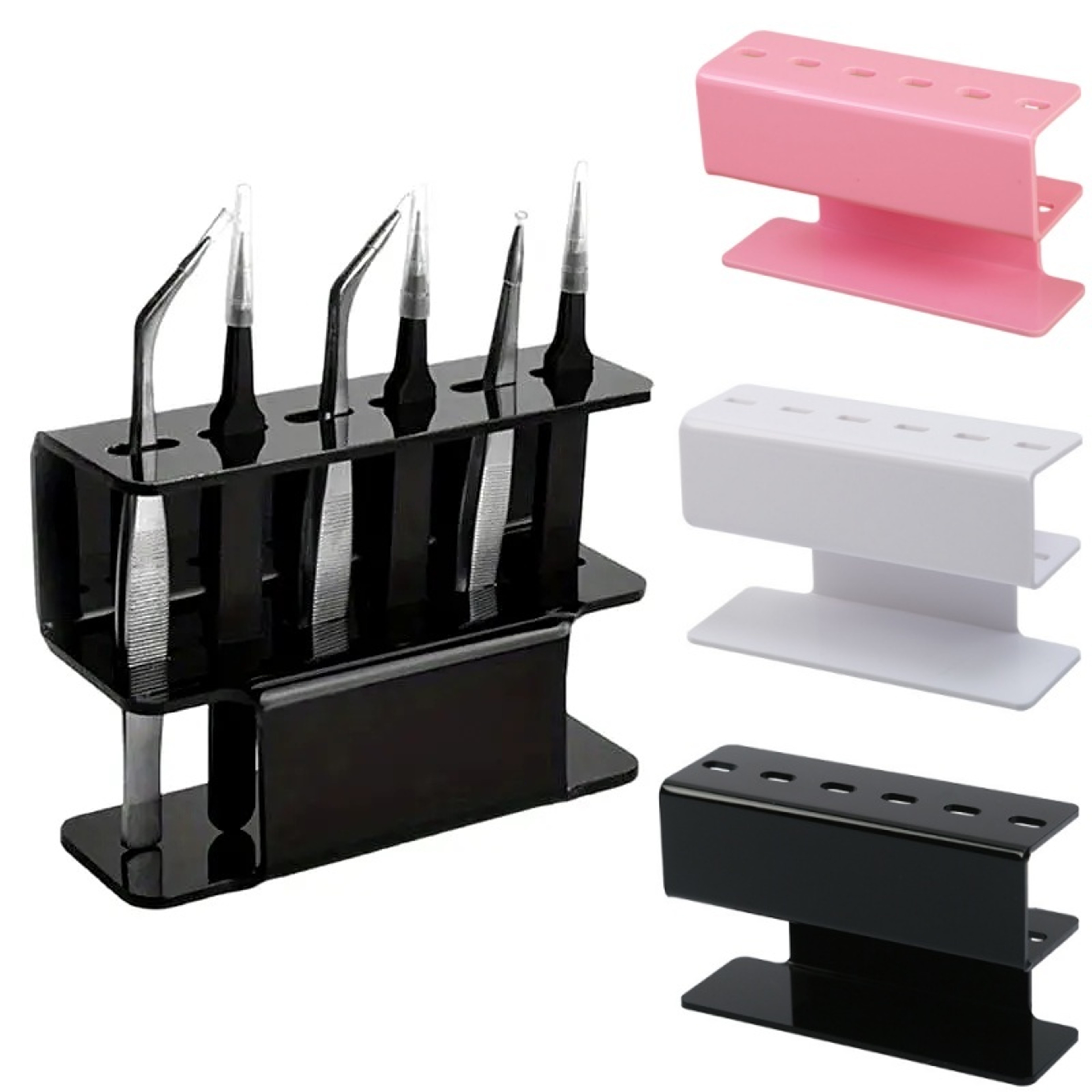 Professional Eyelash Extension Display Stand 6Hole Acrylic Tweezer Storage Rack Makeup Tools Organi 0