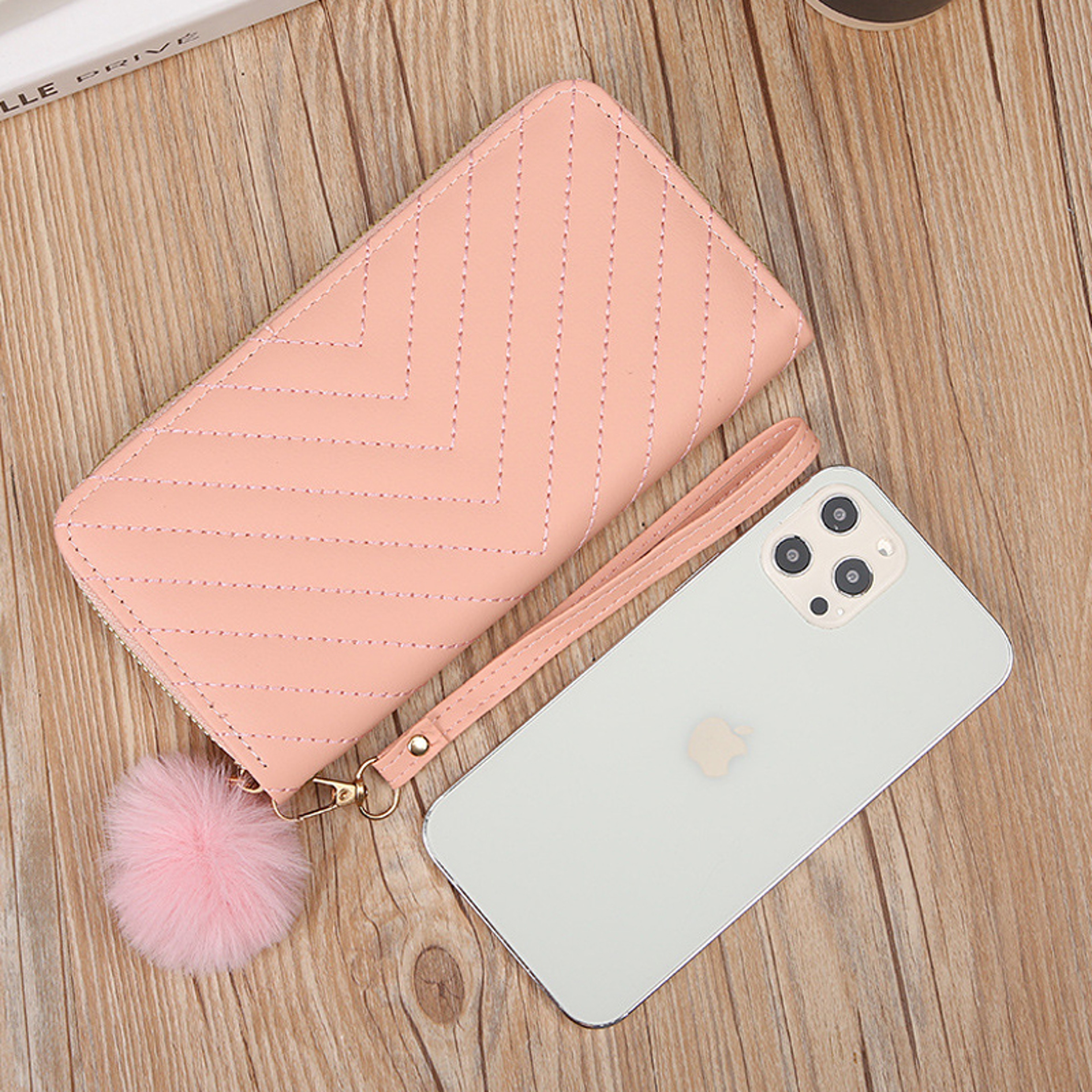 Fashion Card Holder  Small Purse Korean Womens Long Wallet Hollow Leaf Zipper Clutch Bag 2
