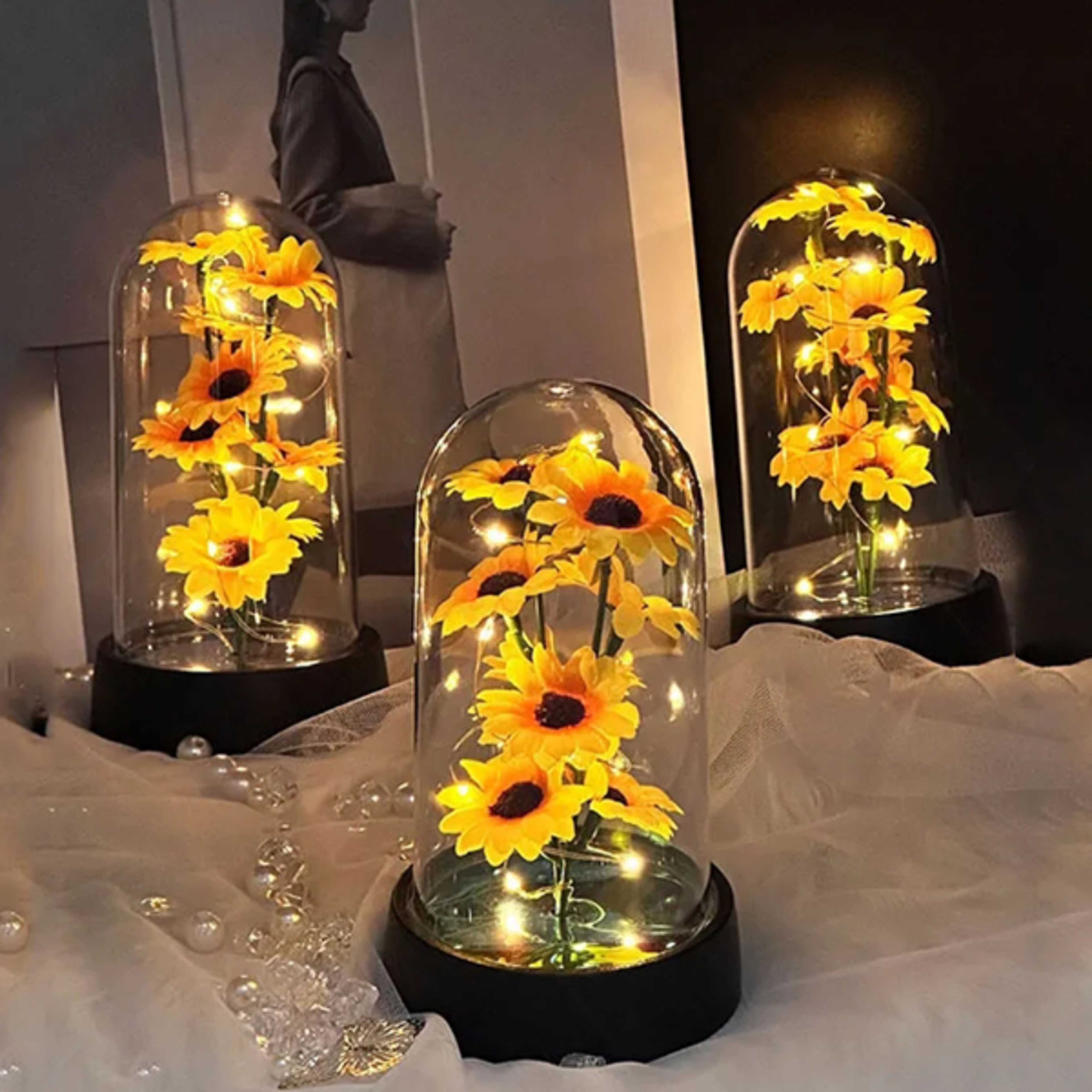 Eternal Flower Gift for Graduation Mothers Day Valentines Day Birthday Small Sunflower Plastic