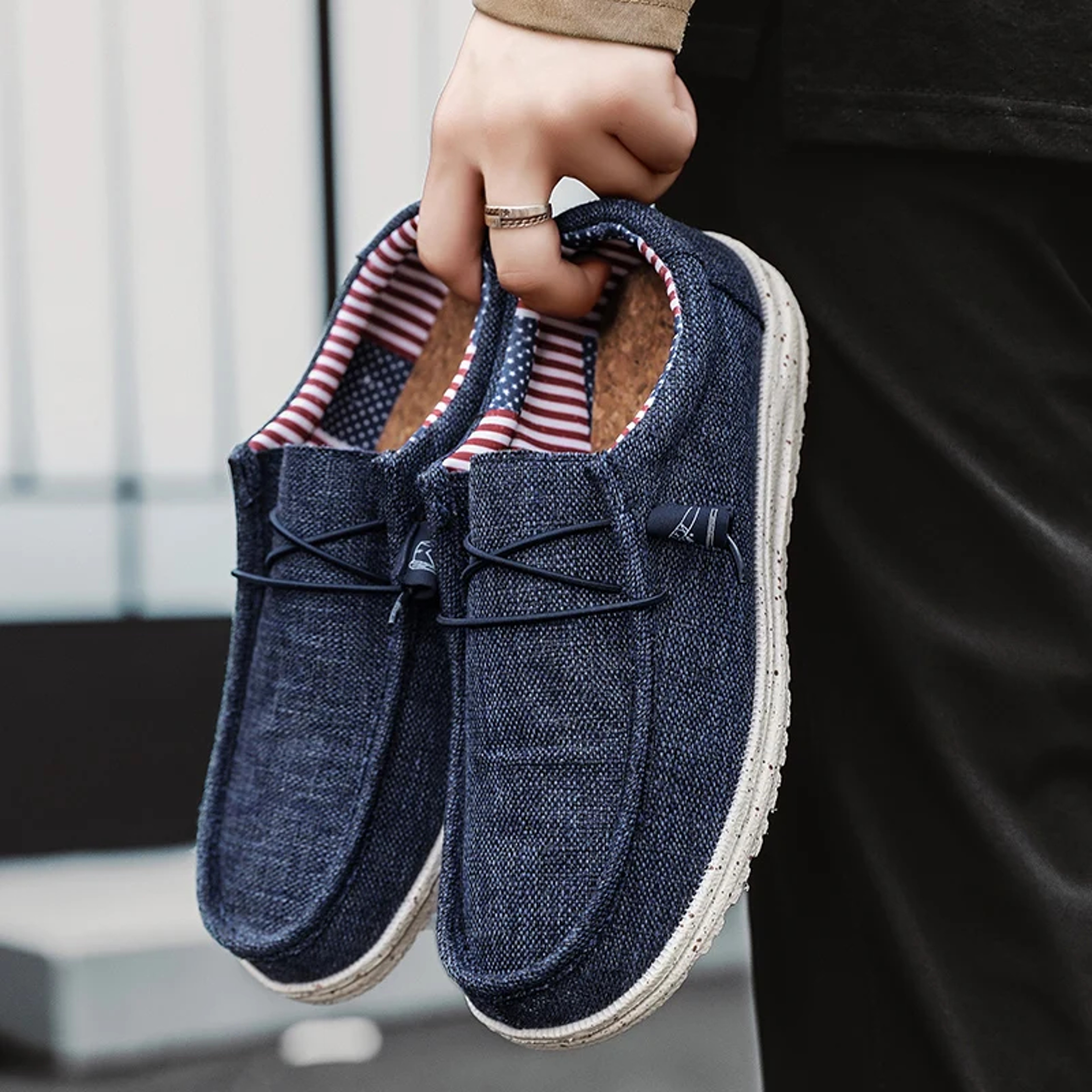 Slip On Men Casual Shoes Canvas Loafers Comfortable Walking Flats Moccasins Non Slip Sneakers 2
