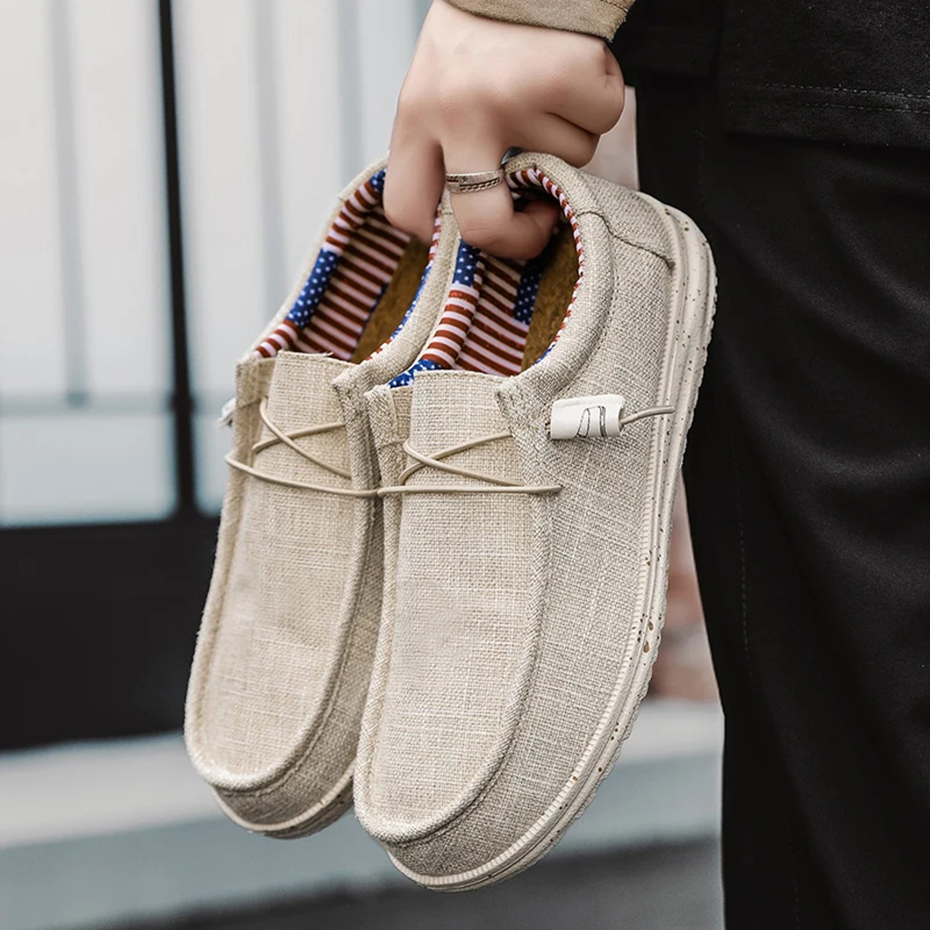 Slip On Men Casual Shoes Canvas Loafers Comfortable Walking Flats Moccasins Non Slip Sneakers 3