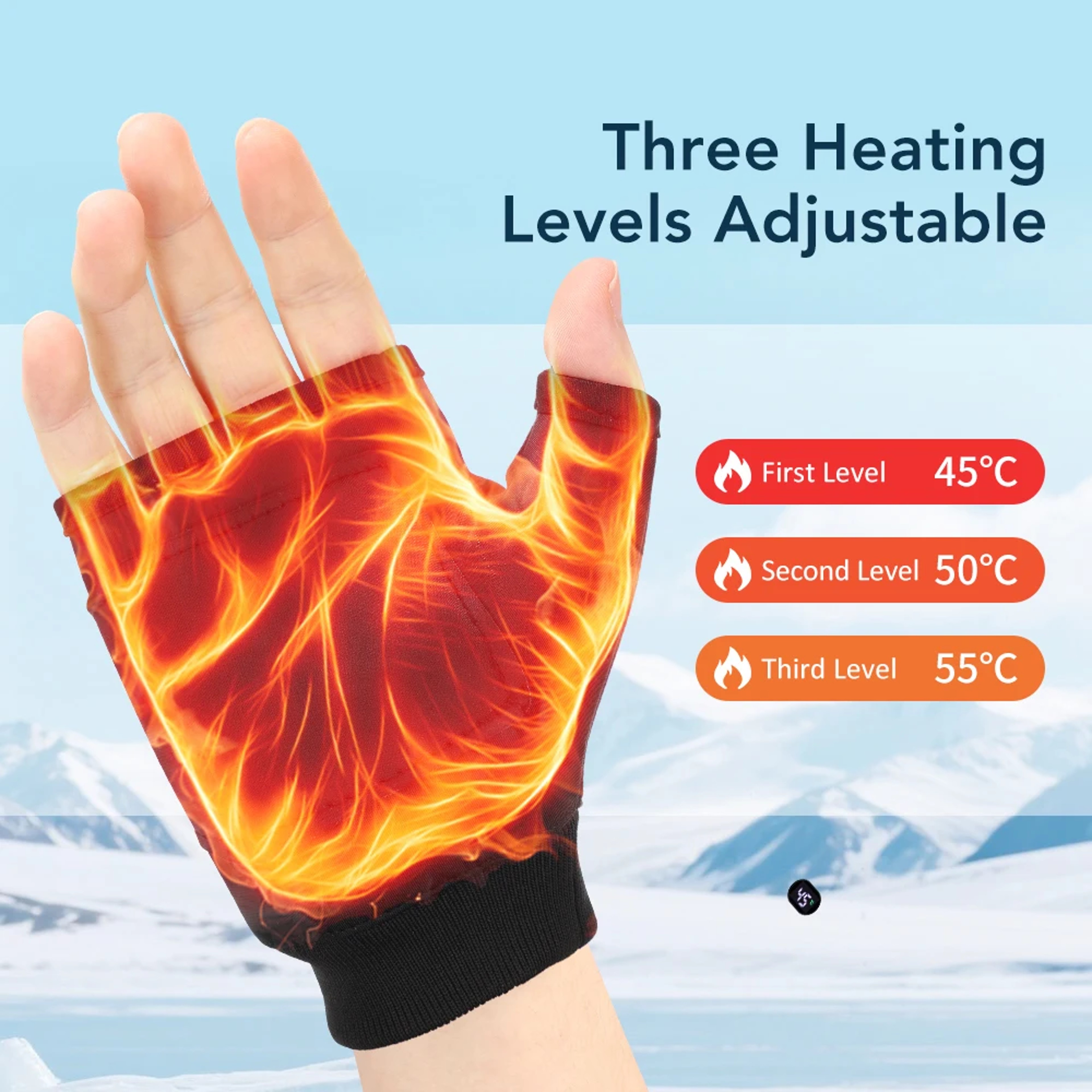 Heated Smart Rechargeable Electric Gloves Windproof  Touchscreen Perfect For Outdoor Hiking Cycling 1