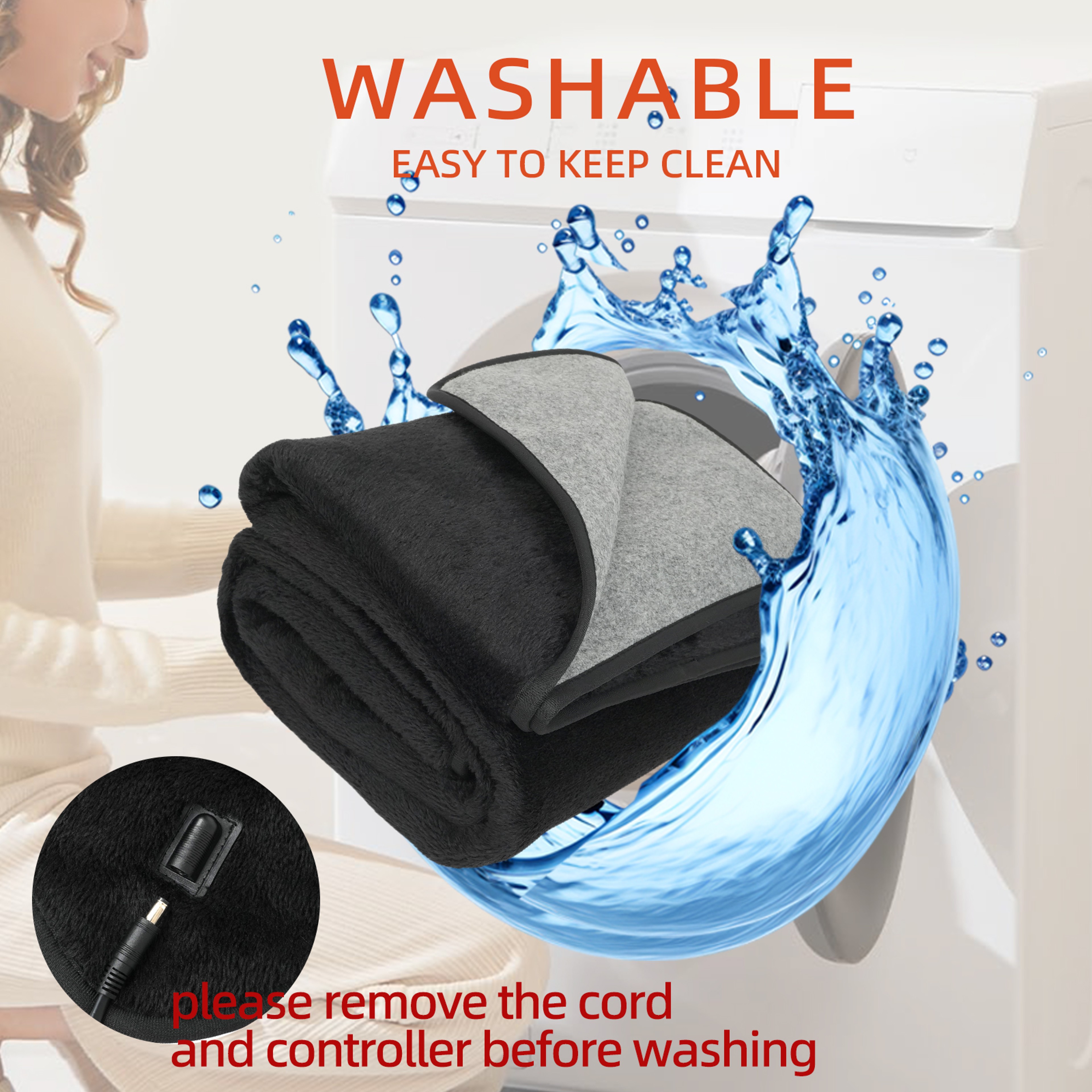 Heated Car Blanket Heating Pad Power Cord With Adjustable Timer And 9 Heating Levels 3