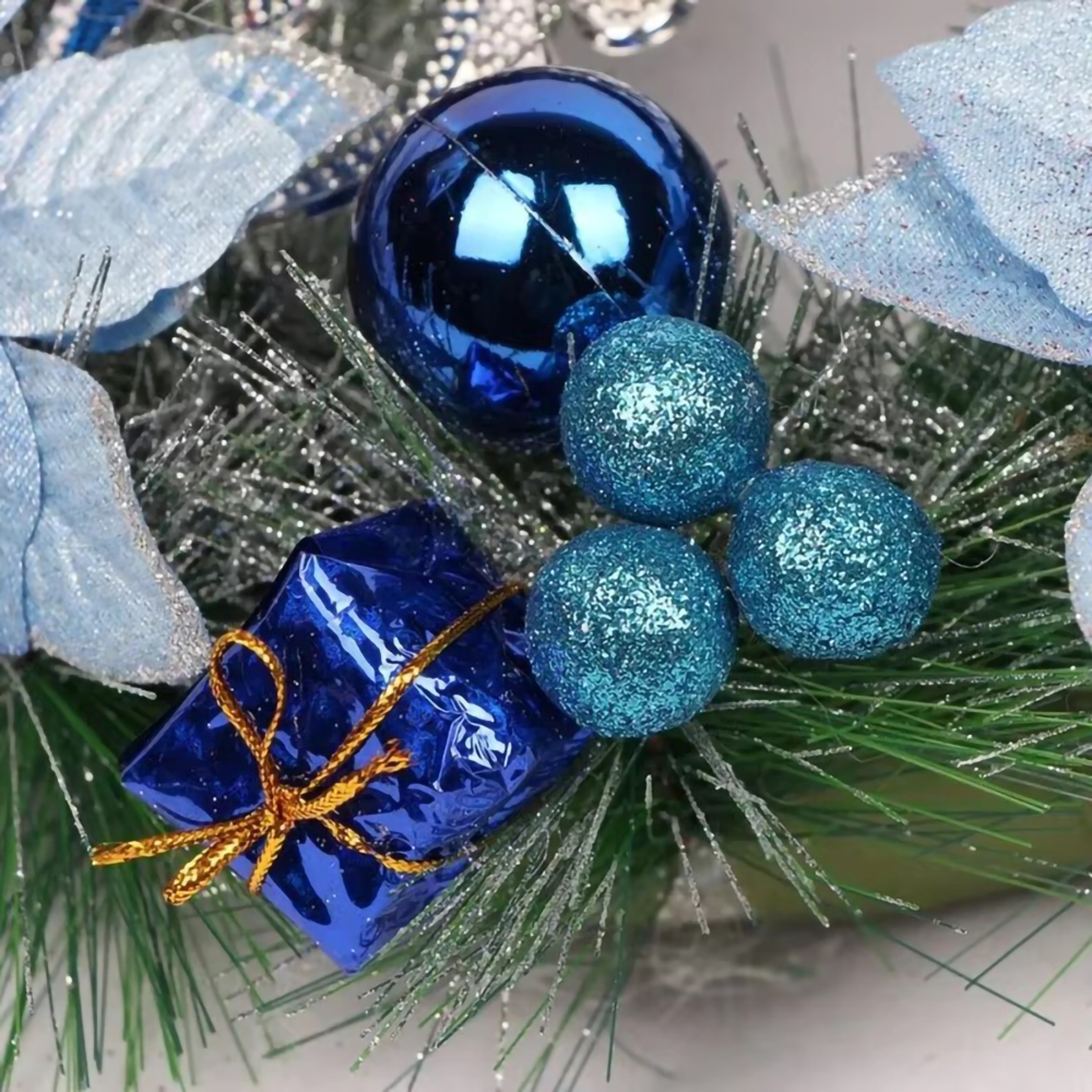 Pink Artificial Christmas Pine Wreath Pendant for Home, Party and Window Decoration – view 3