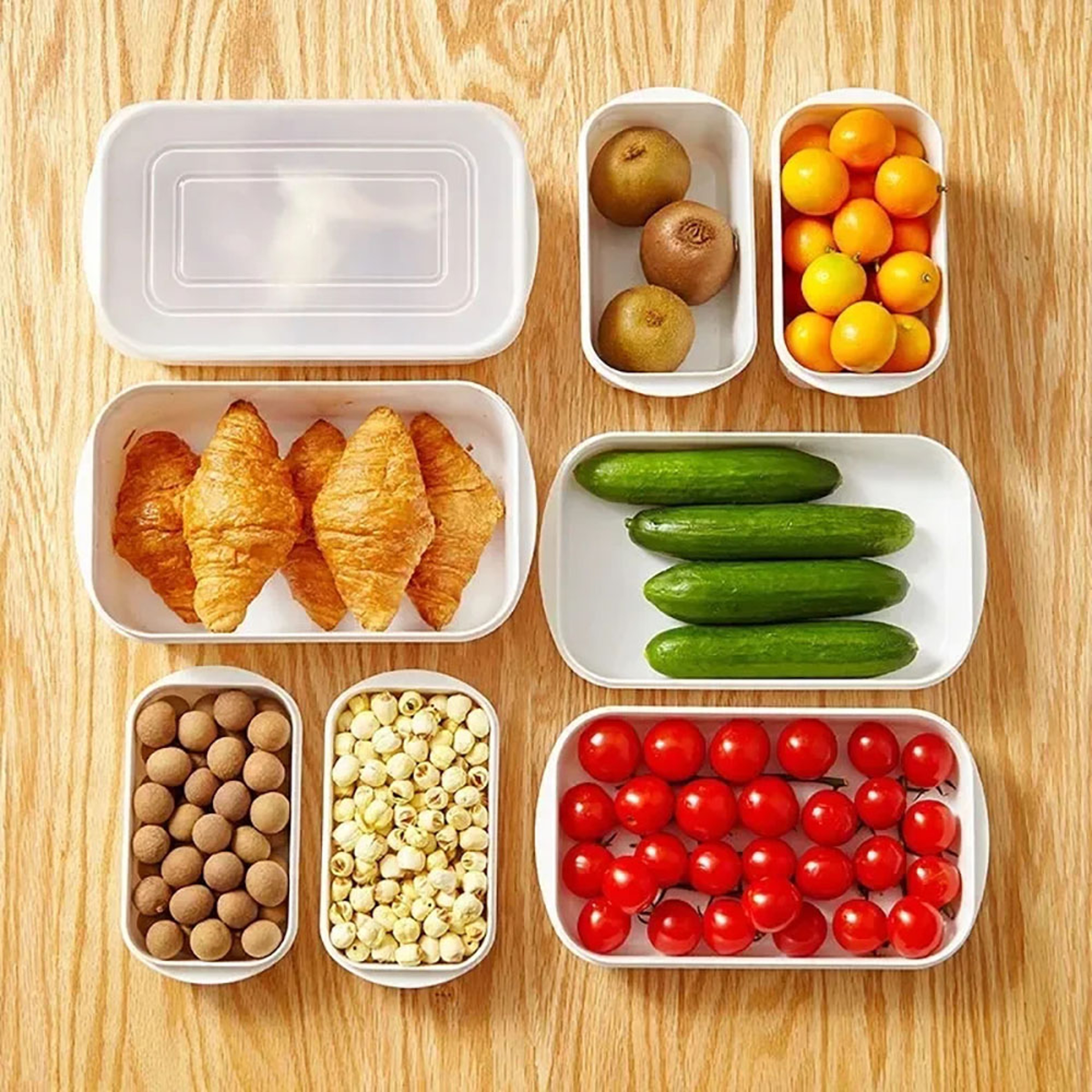 Food Sealed Kitchen Organizer White Containers For Refrigerator Storage 3