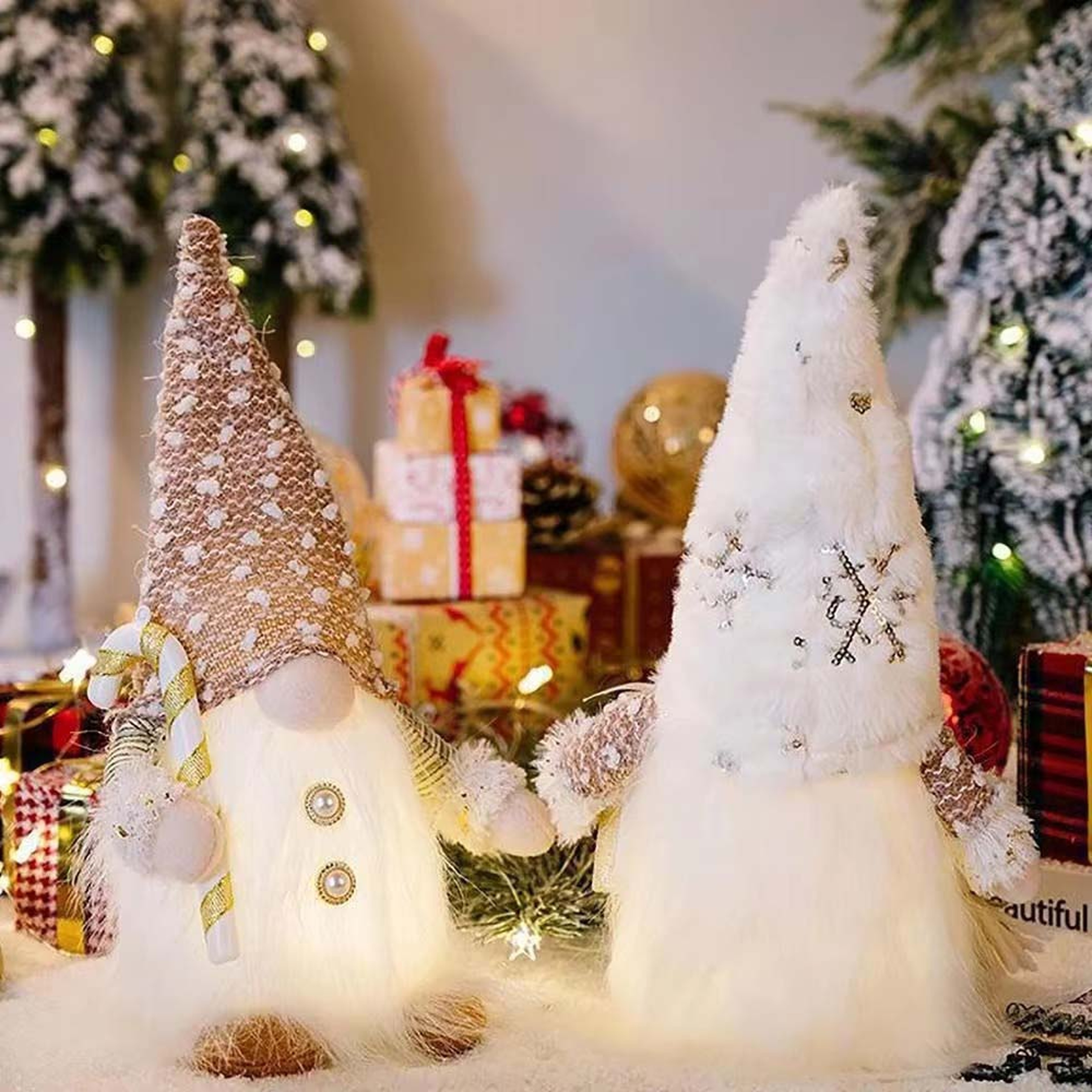 LED Glowing Knitted Gnome Doll Christmas Decorations for Home, Xmas Tree Decor & New Year Gift – view 1