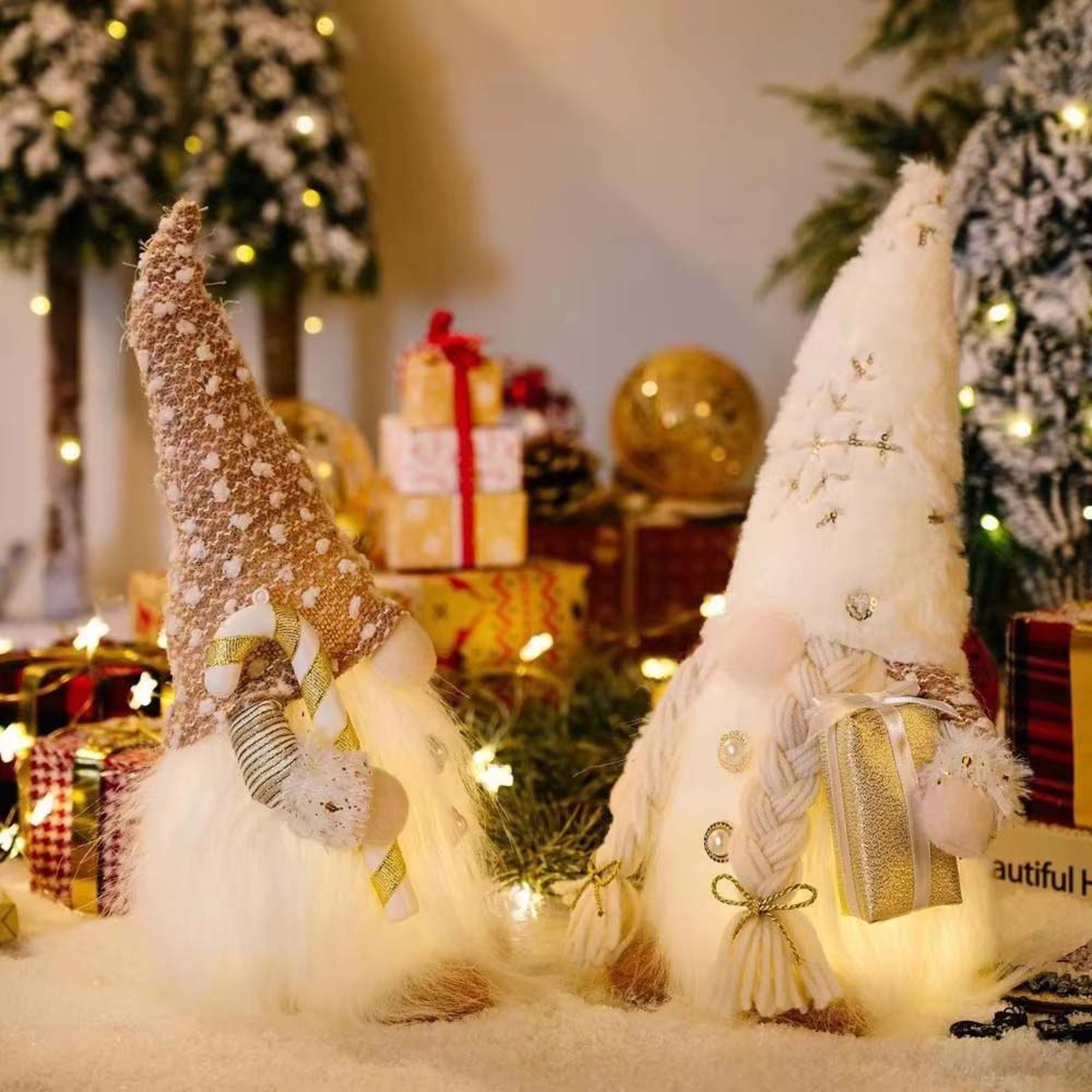 LED Glowing Knitted Gnome Doll Christmas Decorations for Home, Xmas Tree Decor & New Year Gift – view 3