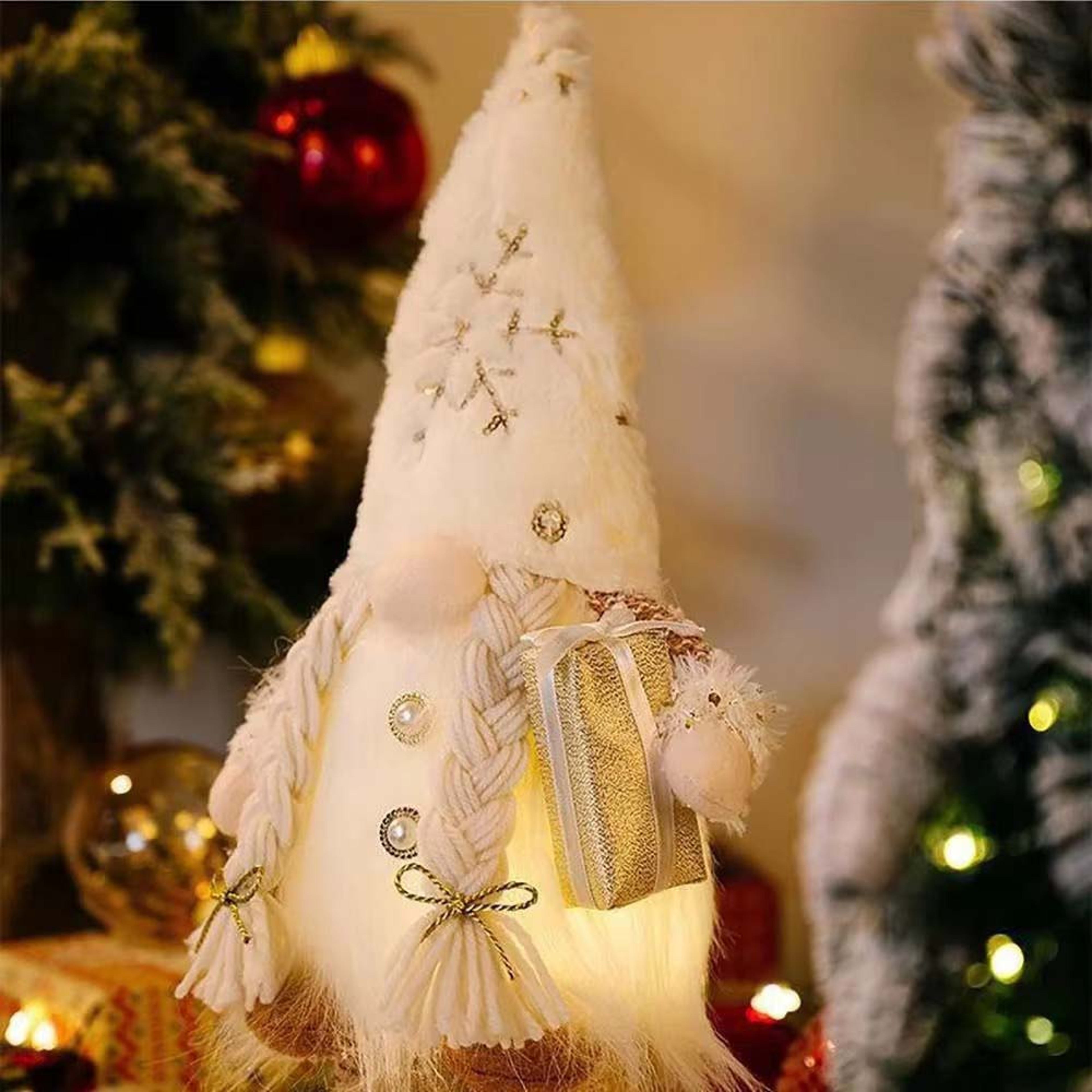 LED Glowing Knitted Gnome Doll Christmas Decorations for Home, Xmas Tree Decor & New Year Gift – view 4