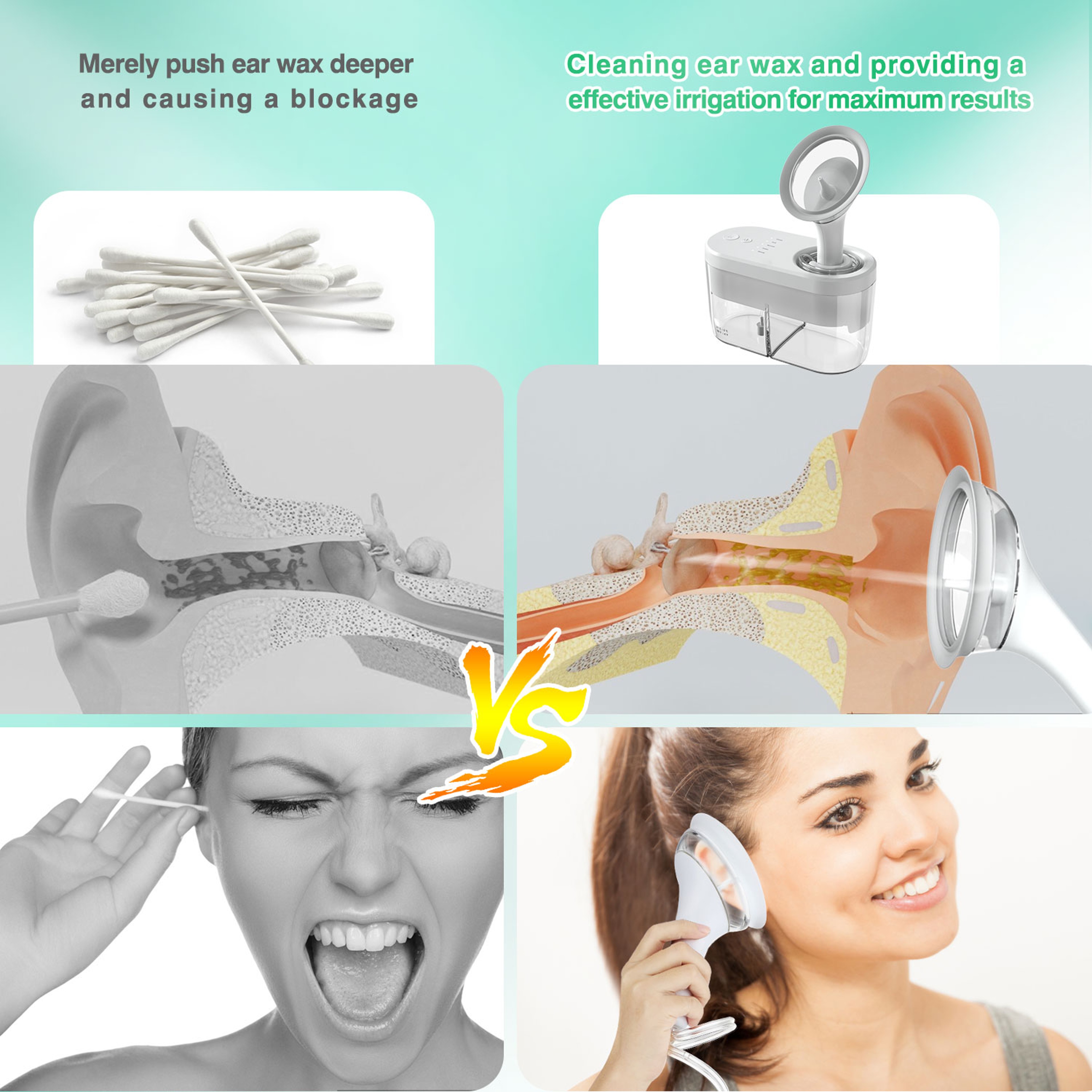 Ear Washer Electric Ear Cleaner Kit Safe Earwax Removal For All Ages 5