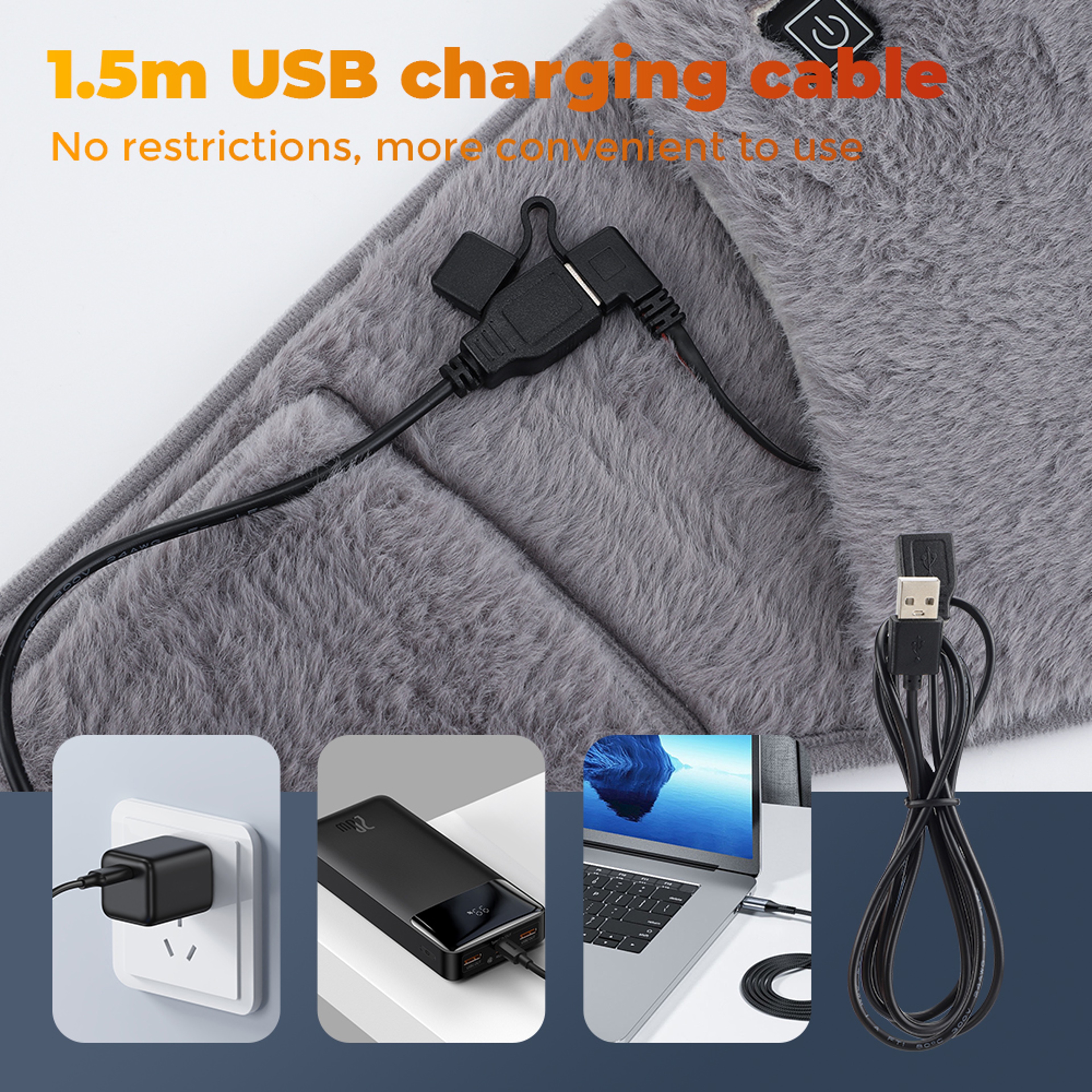 Graphene Electric Heated Waist Warmer, Uterus Warming Belt, USB Charging Abdominal Massager – view 5