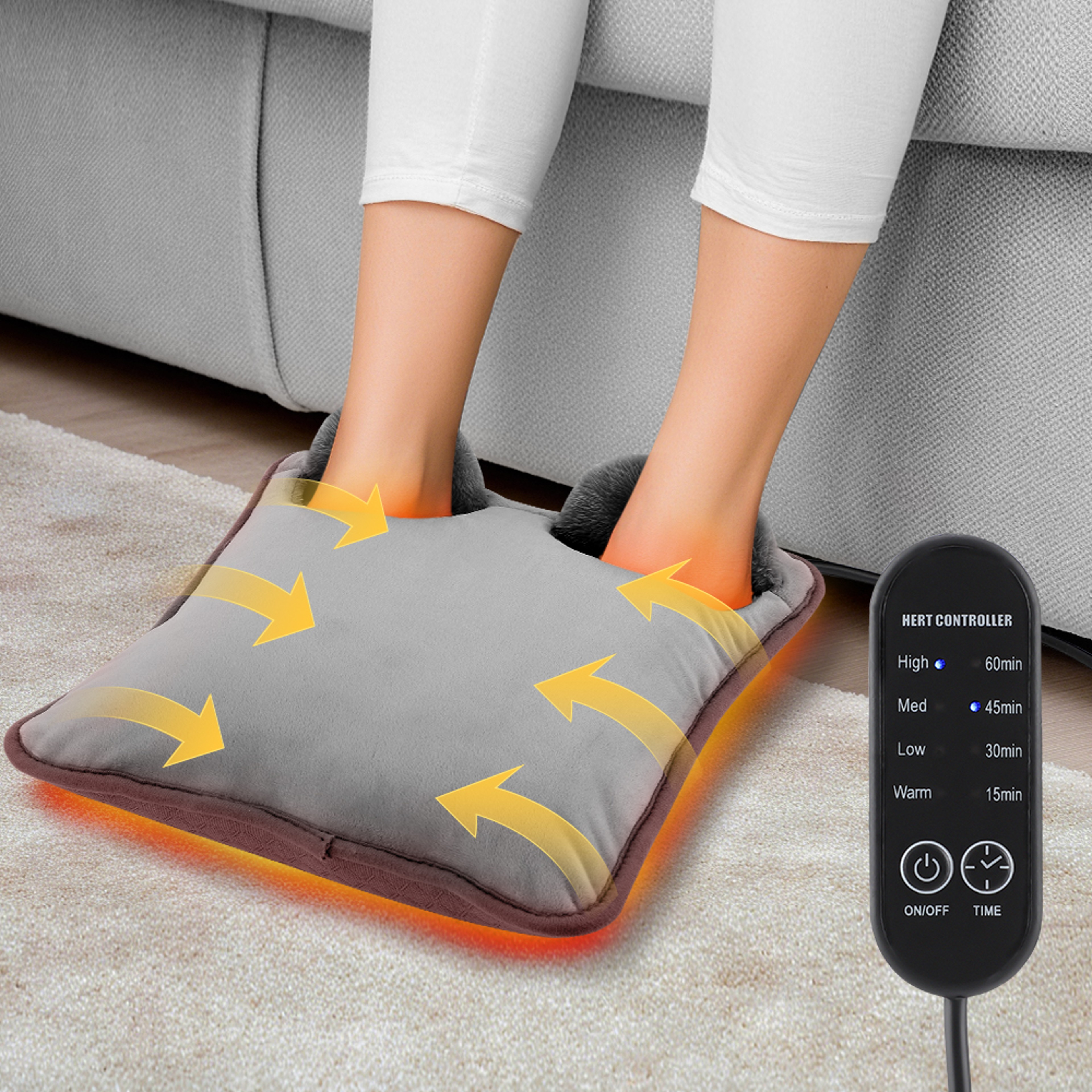 USB Washable Electric Foot Heating Pad Portable Soft Plush Feet Warmer Heater Foot Warming Mat 0