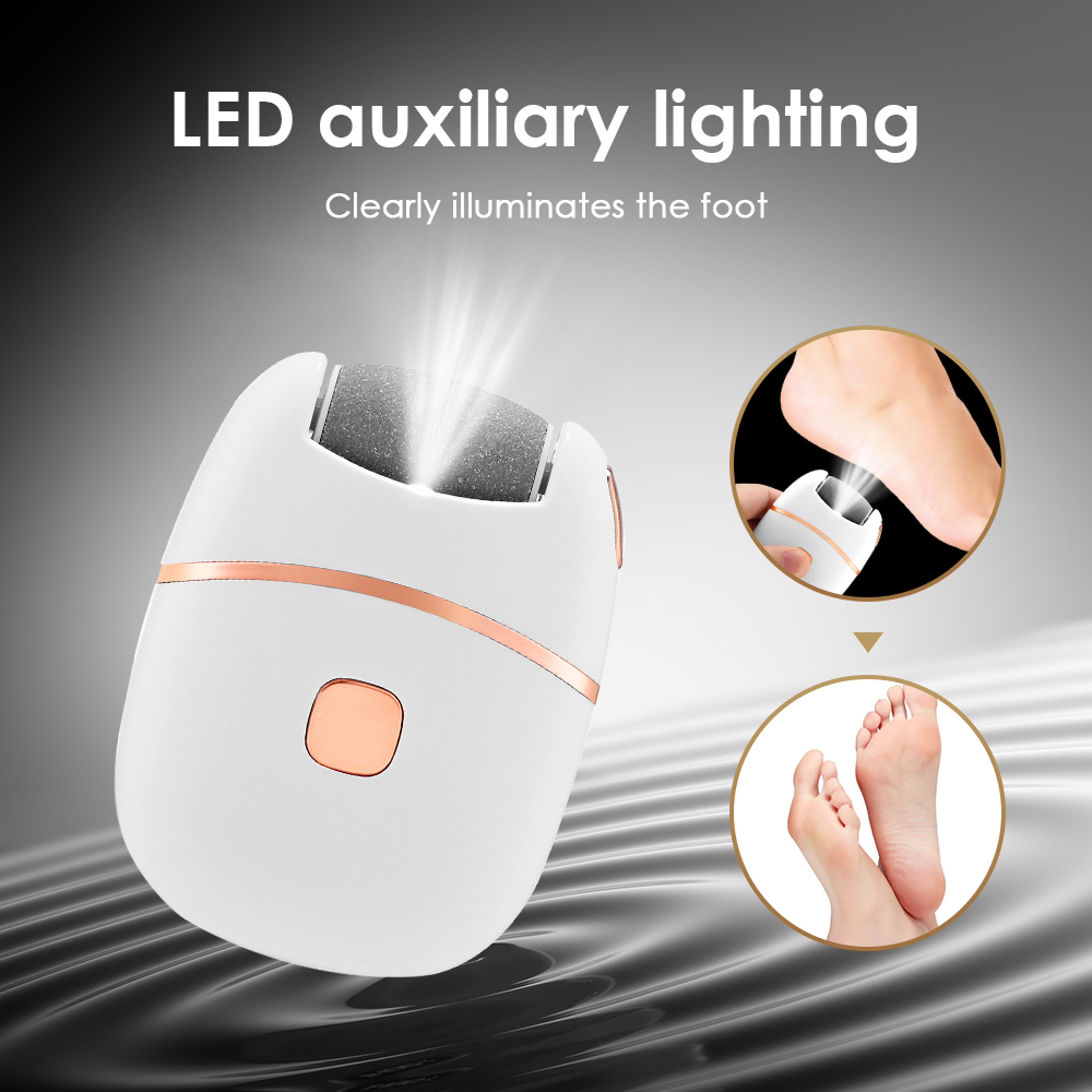 Rechargeable Foot Care Grinding Pedicure Tool For Dead Skin And Callus Removal 3