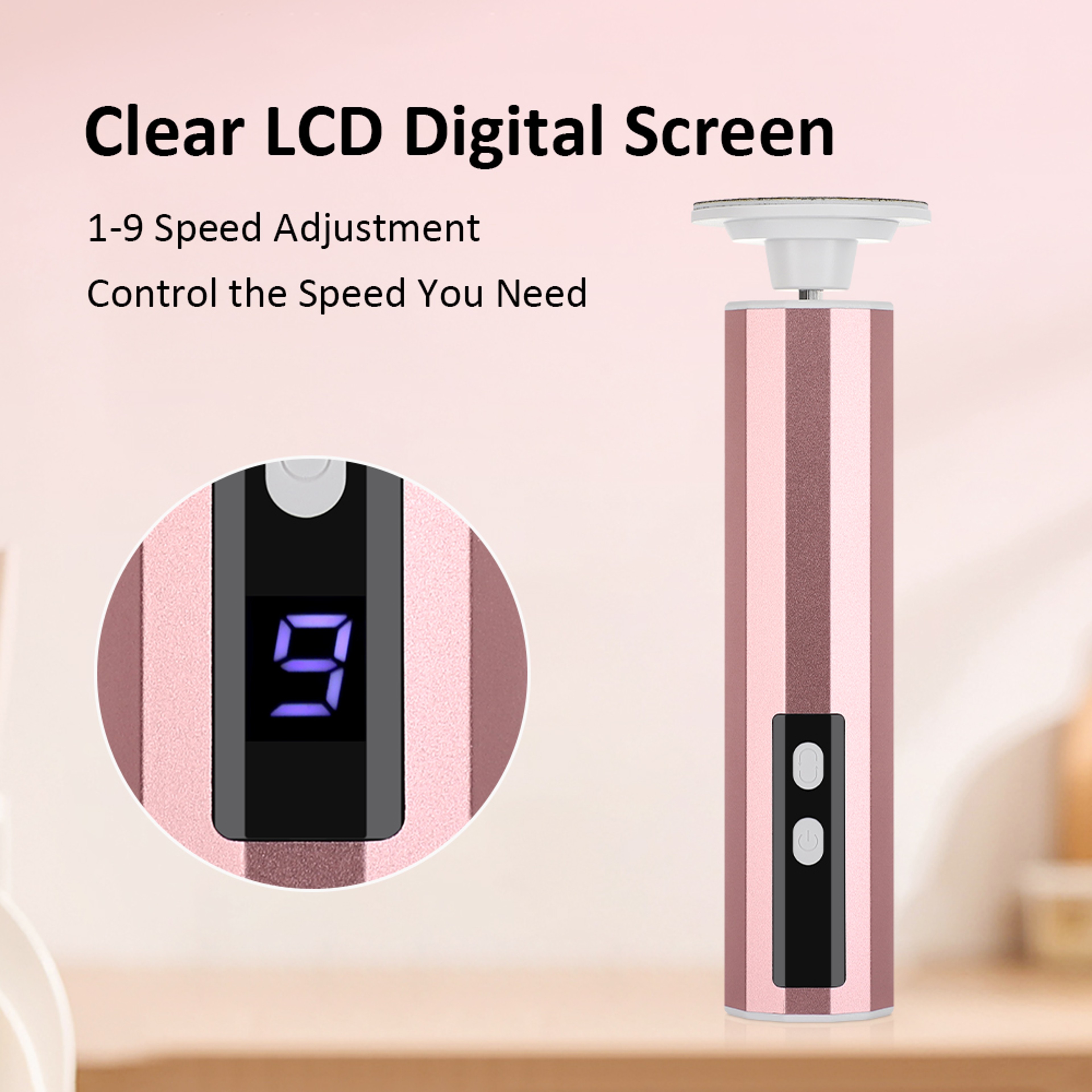USB Rechargeable Wireless Foot Grinder, Heel File Grinding Exfoliator, Pedicure Salon Tools for Feet Care – view 2