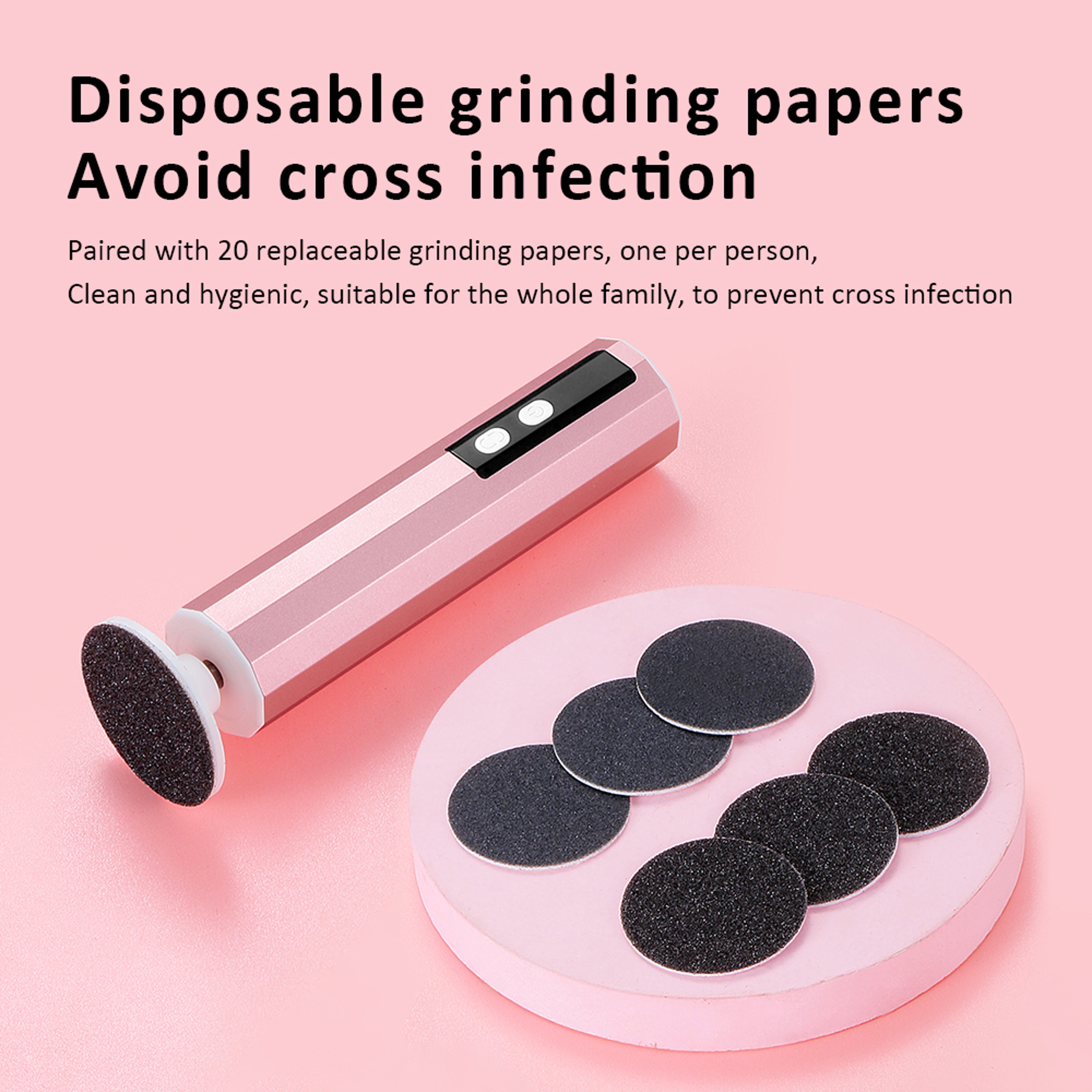 USB Rechargeable Wireless Foot Grinder, Heel File Grinding Exfoliator, Pedicure Salon Tools for Feet Care – view 4