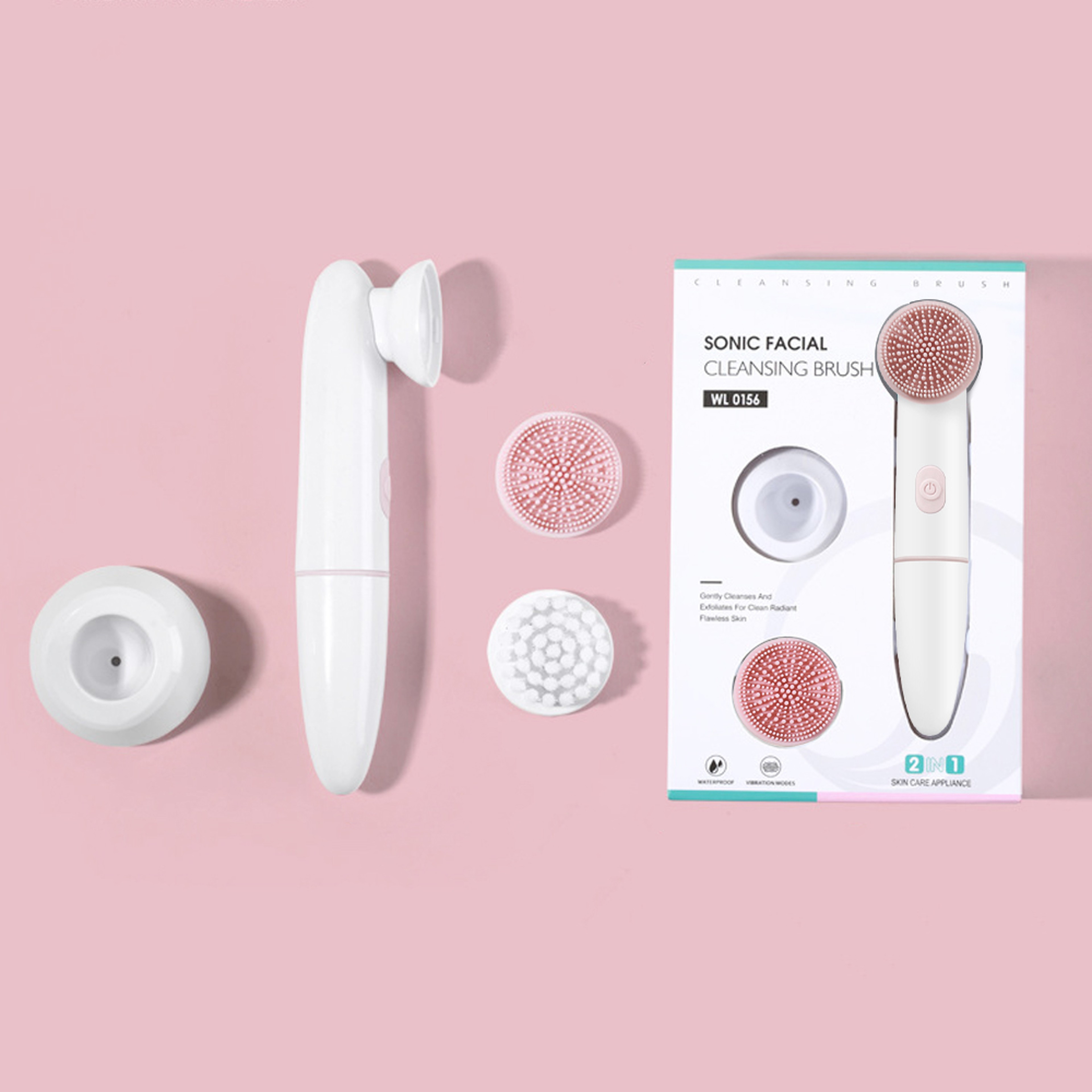Waterproof Electric Facial Cleanser, 2 Speed Vibrating Face Brush, Battery Powered Massaging Device – view 7