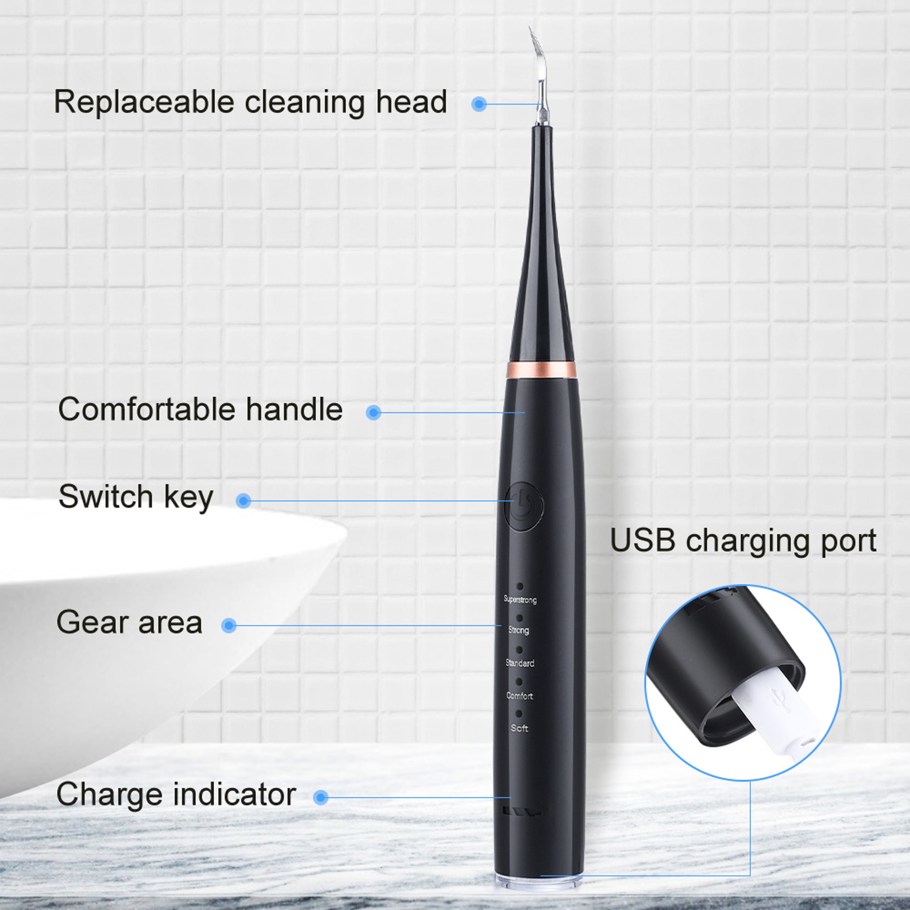 Electric Sonic Dental Scaler Ultrasonic Tooth Cleaner For Plaque Tartar And Stain Removal 1