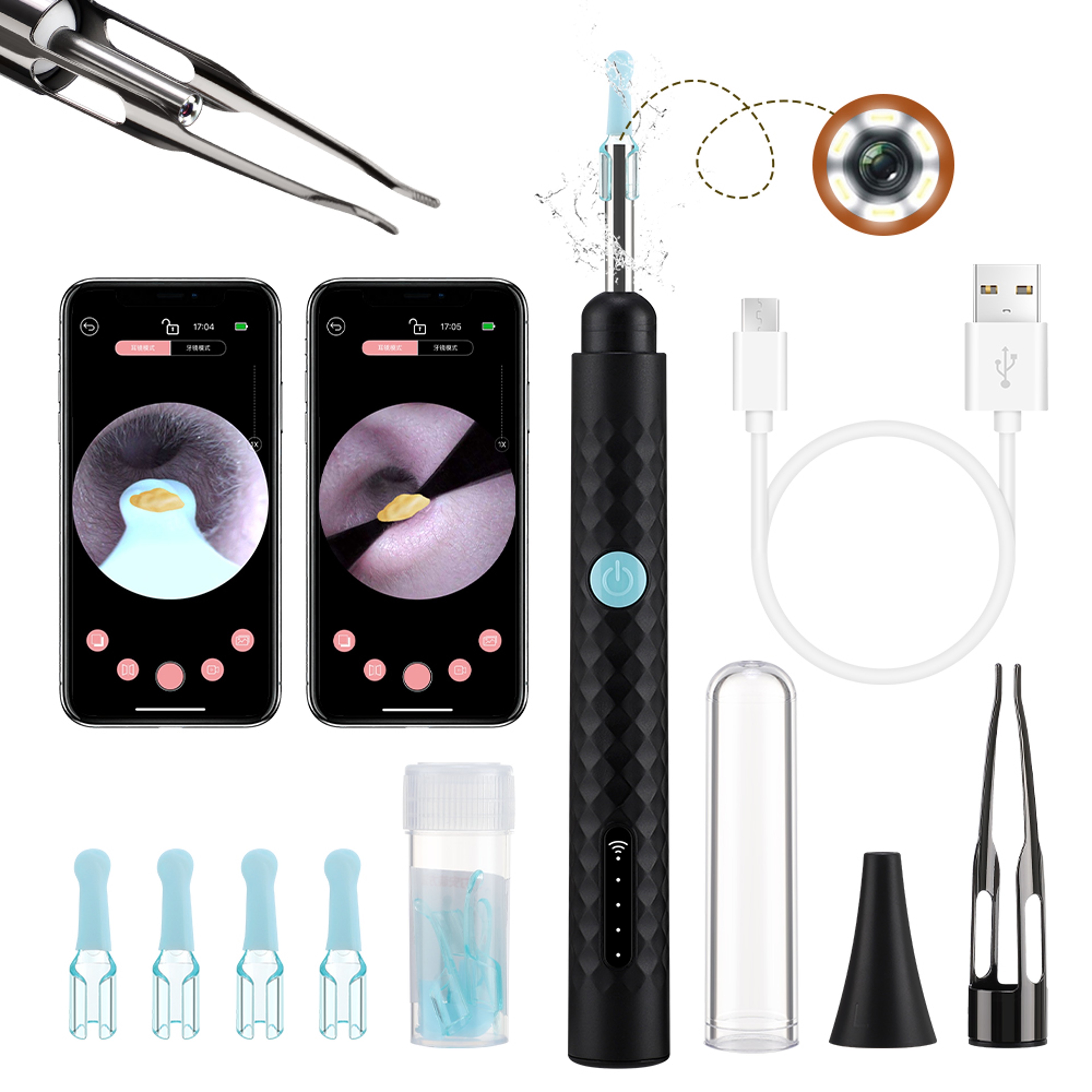 Ultra Thin 35MM Visual Wireless Otoscope HD Ear Scope With Ear Wax Cleaning Tools 5