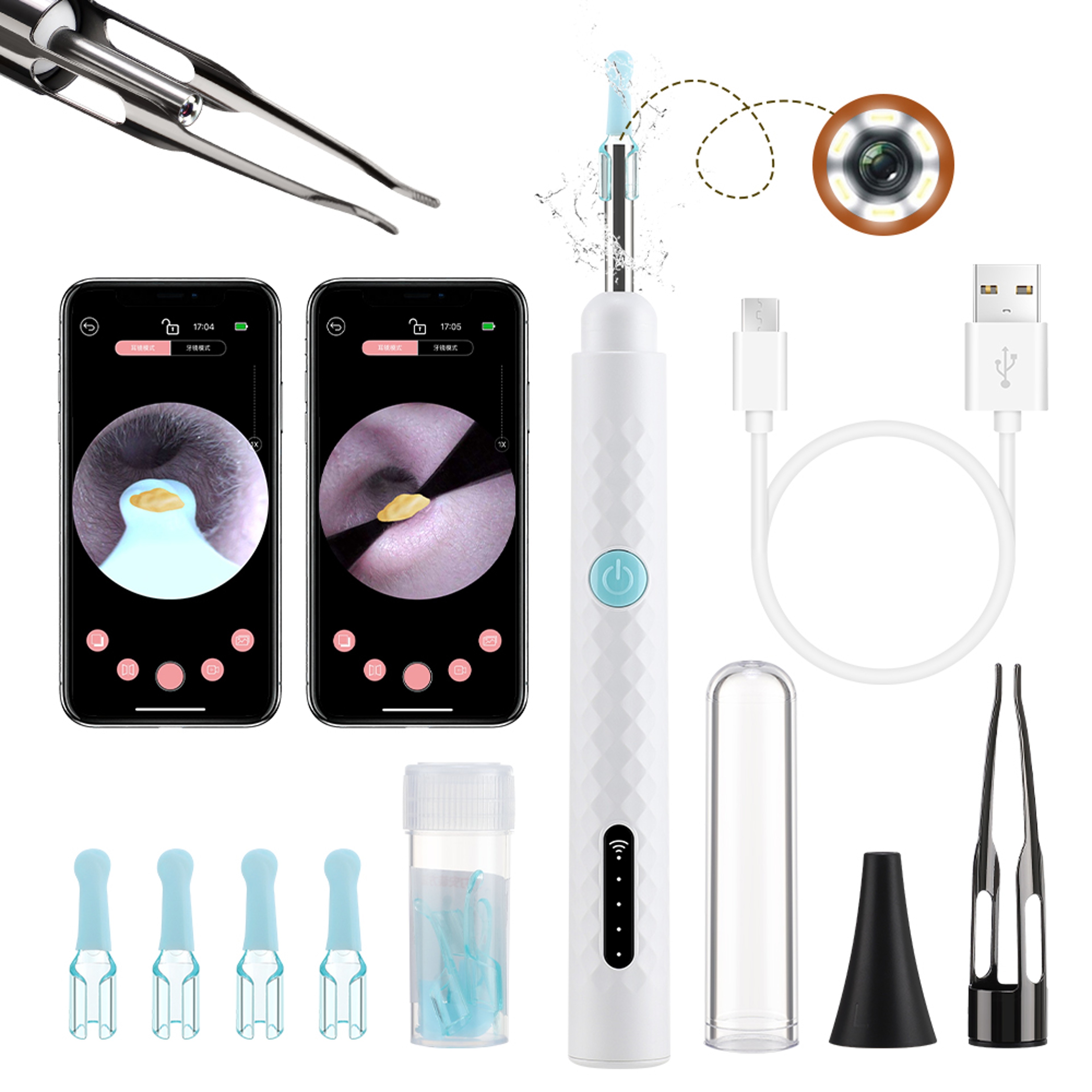 Ultra Thin 35MM Visual Wireless Otoscope HD Ear Scope With Ear Wax Cleaning Tools 6