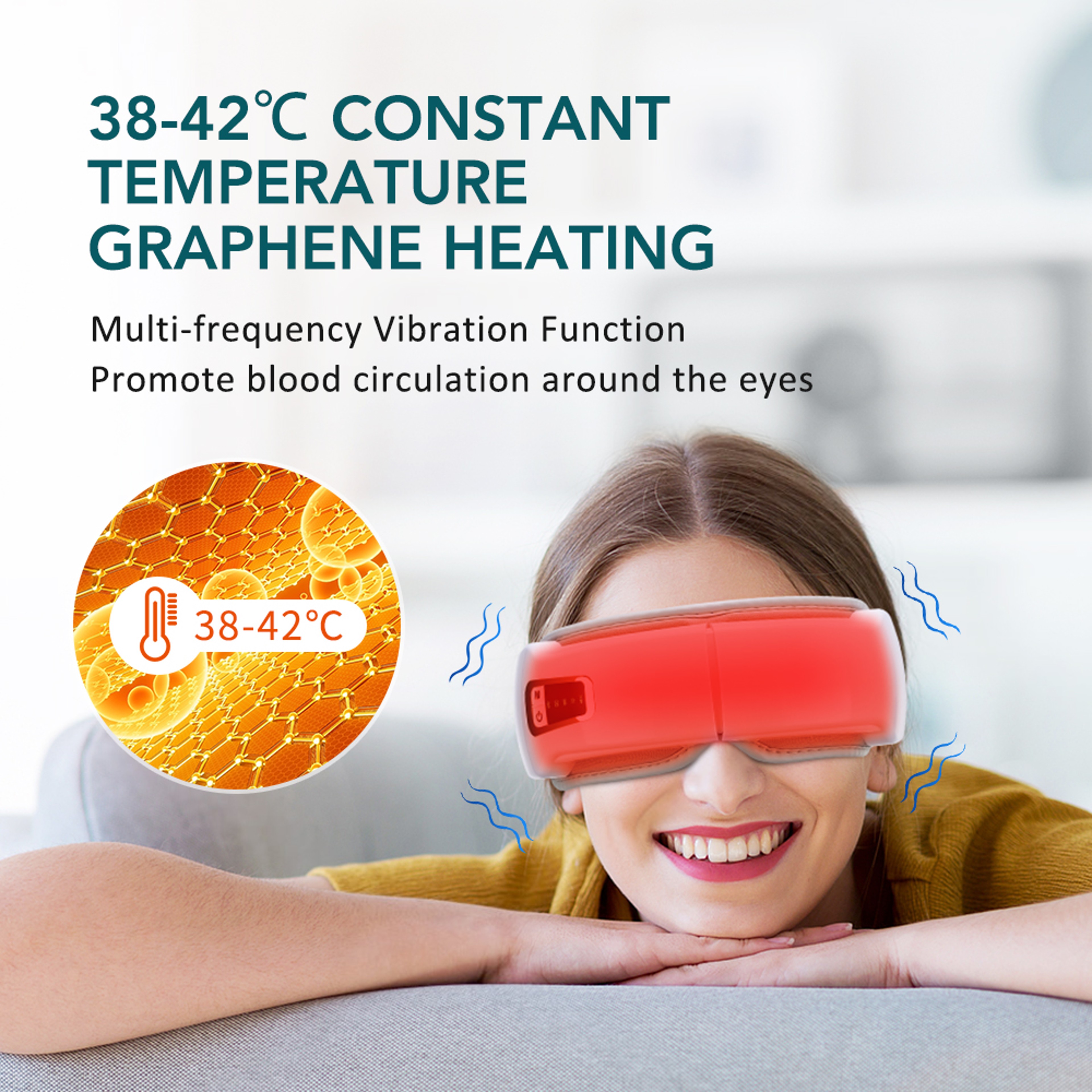 Eye Massager Glasses With Vibration Airbag Compress Bluetooth Music  5 Modes For Eye Care  Relaxati 5