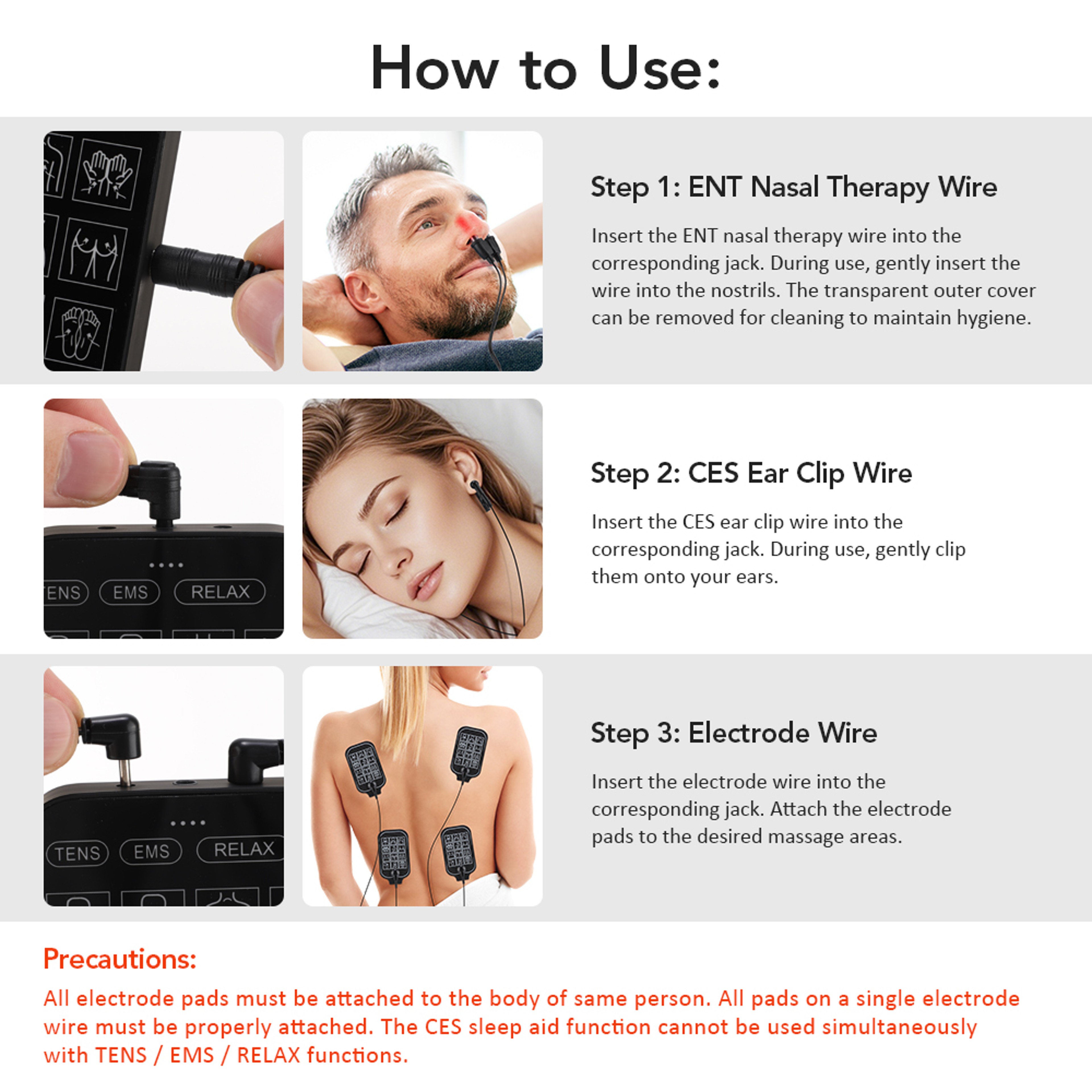 4 in 1 EMS TENS Electrostimulator, Sleeping Aid, Rhinitis Relief, Muscle Relaxation Device – view 3