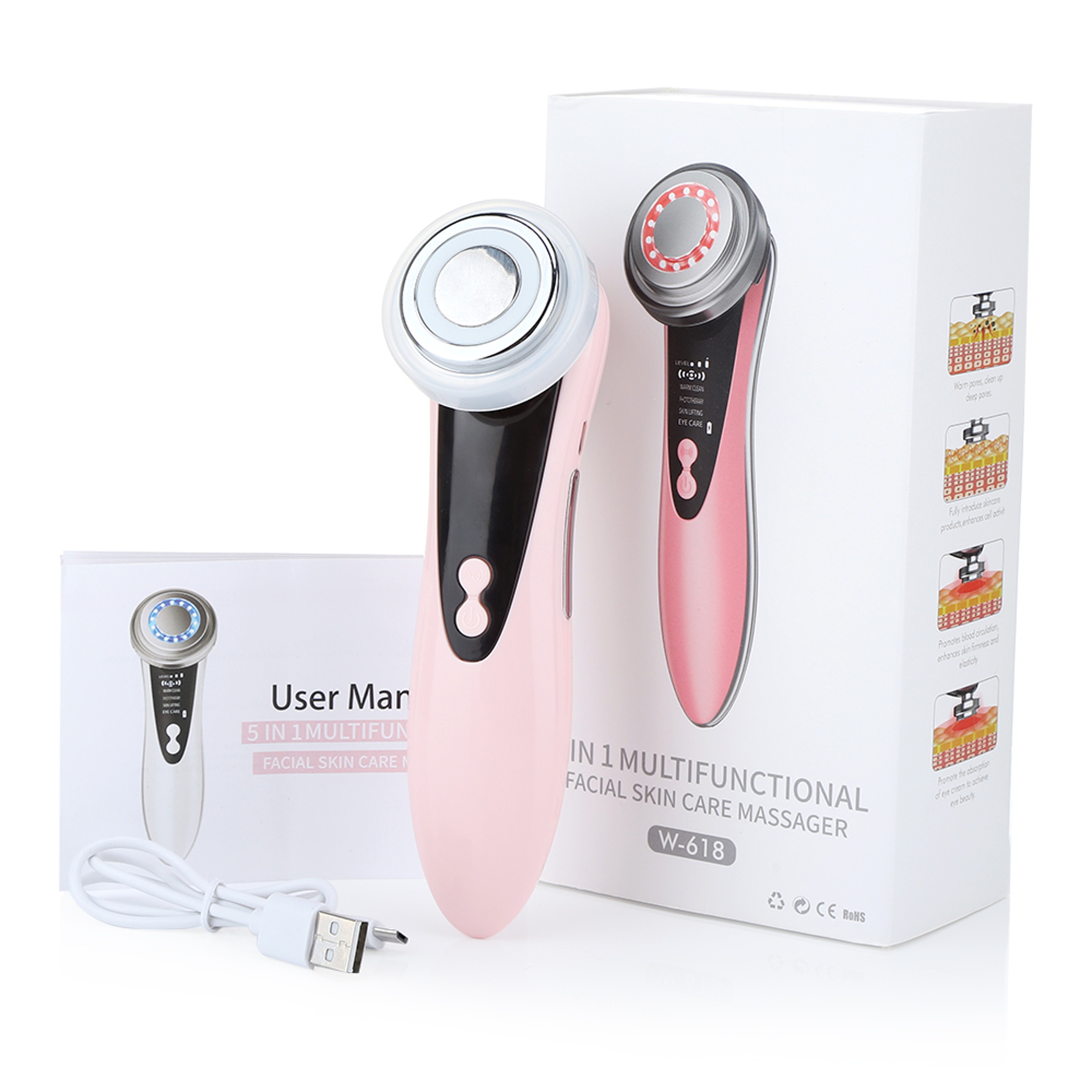 Electric Facial Massage Device for Skin Rejuvenation, Multifunctional Facial Skin Care Massager for Clean face – view 8