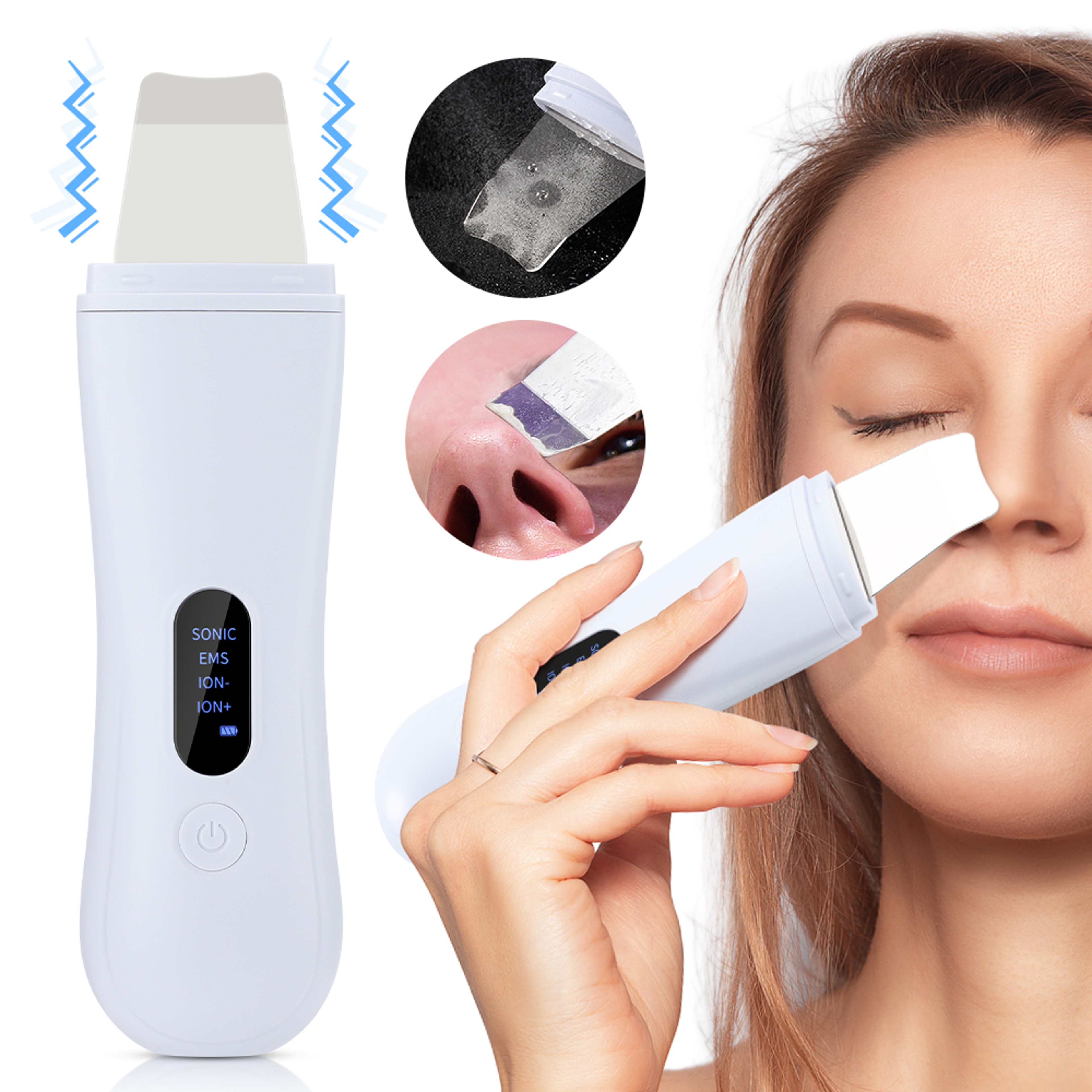 Facial Spatula Ultrasonic Skin Scrubber Deep Cleansing Tool Blackhead Remover Pore Facial Cleaner 0