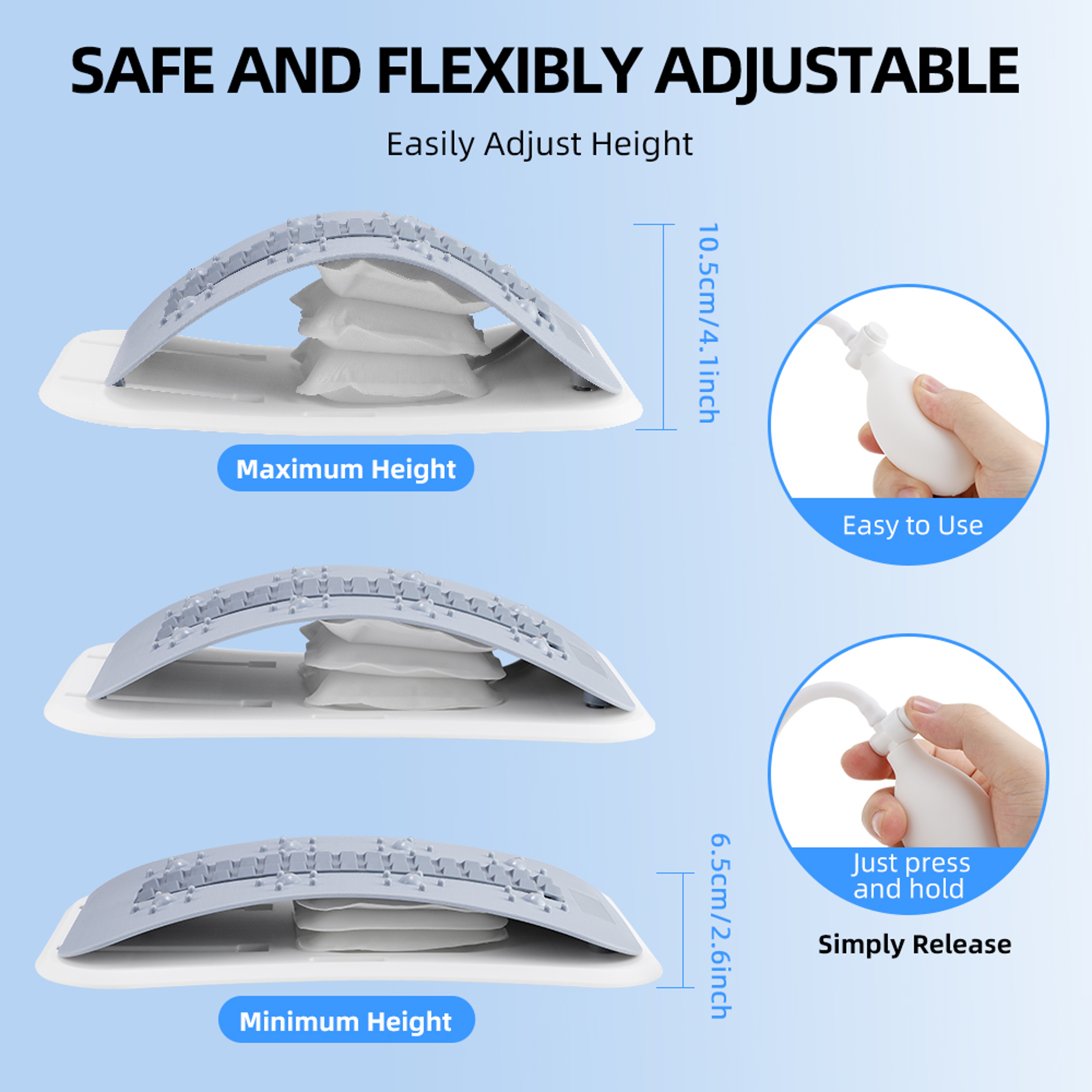Height Adjustable Back Stretcher, Lumbar Support Traction Device, Waist Lifting Massager, Pilates Board for Pain Relief – view 6