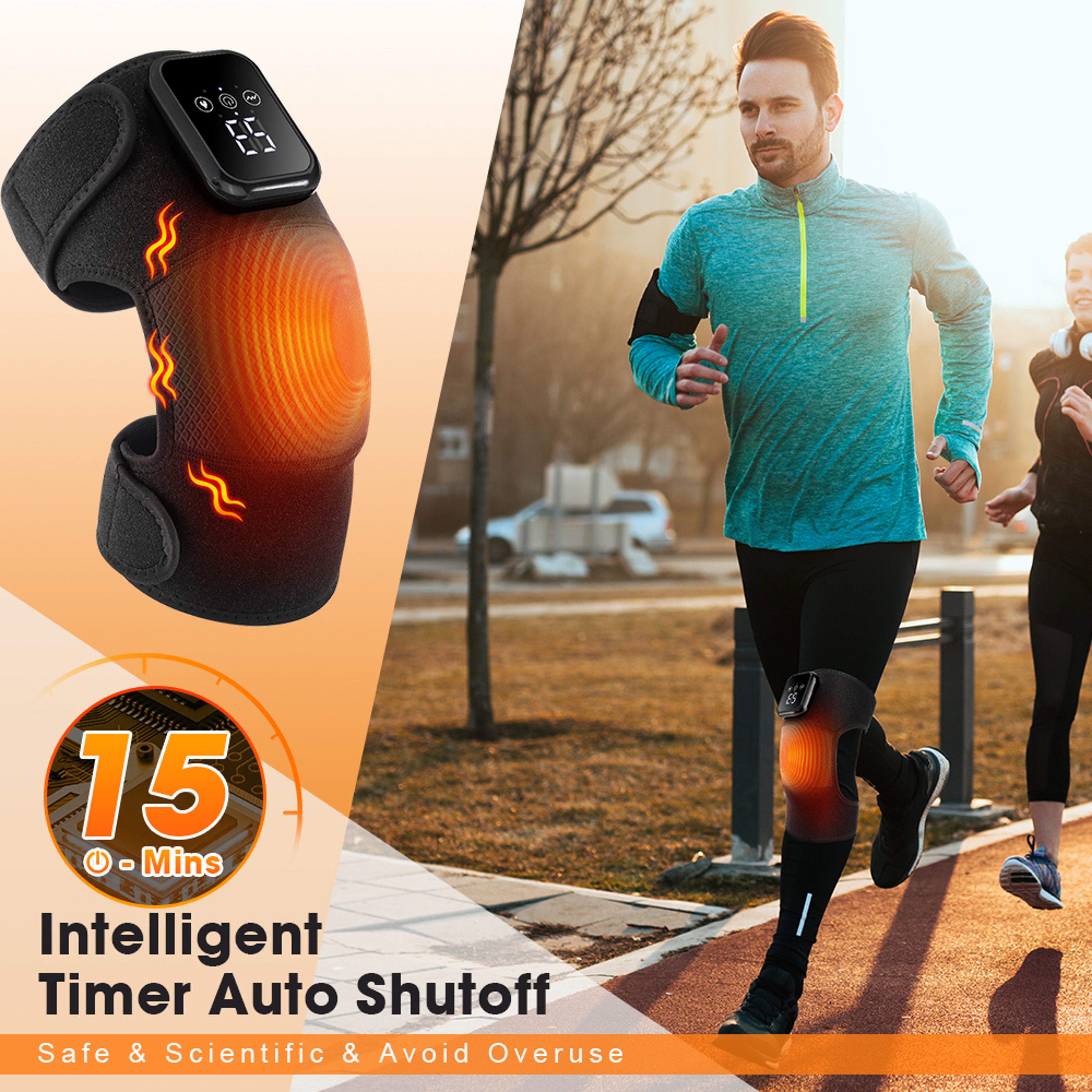 Knee Pads with Electric Heat, Vibration and Thermal Joint Brace for Muscle Relaxation and Circulation – view 1