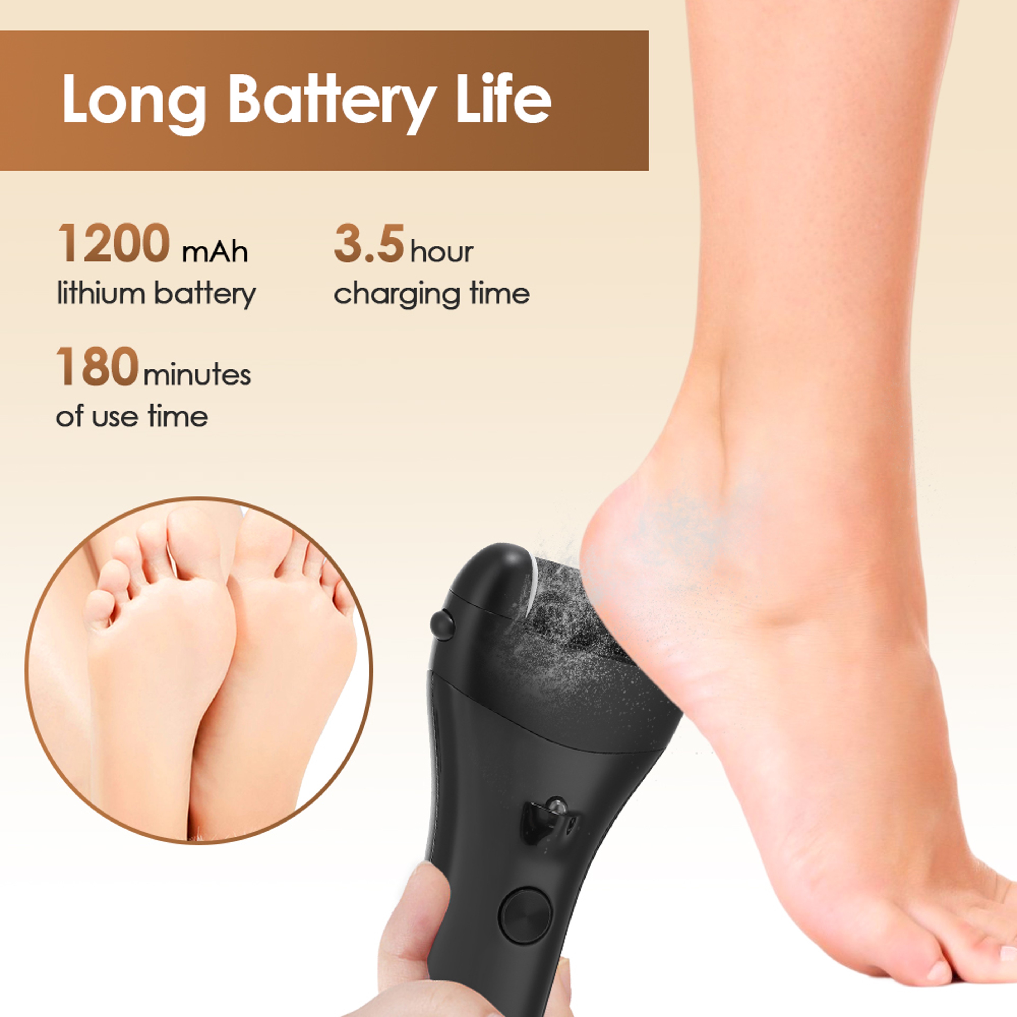Electric Pedicure Tools Foot Callus Remover Heel Dead Skin Repair  Exfoliator 1