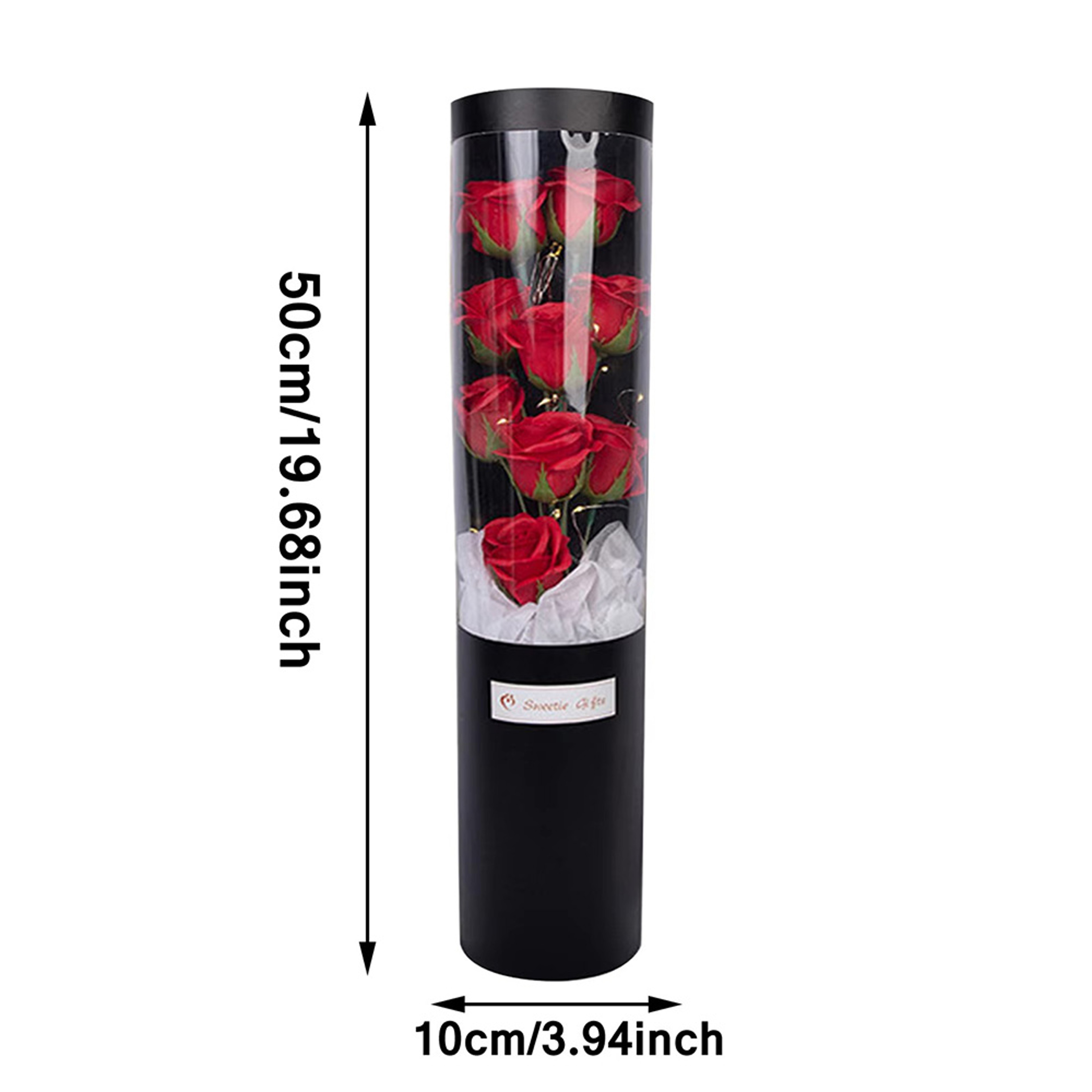 LED 9 Soap Bouquets Eternal Rose Flower Bouquet With Fairy String Lights In Dome For Valentine Day  3