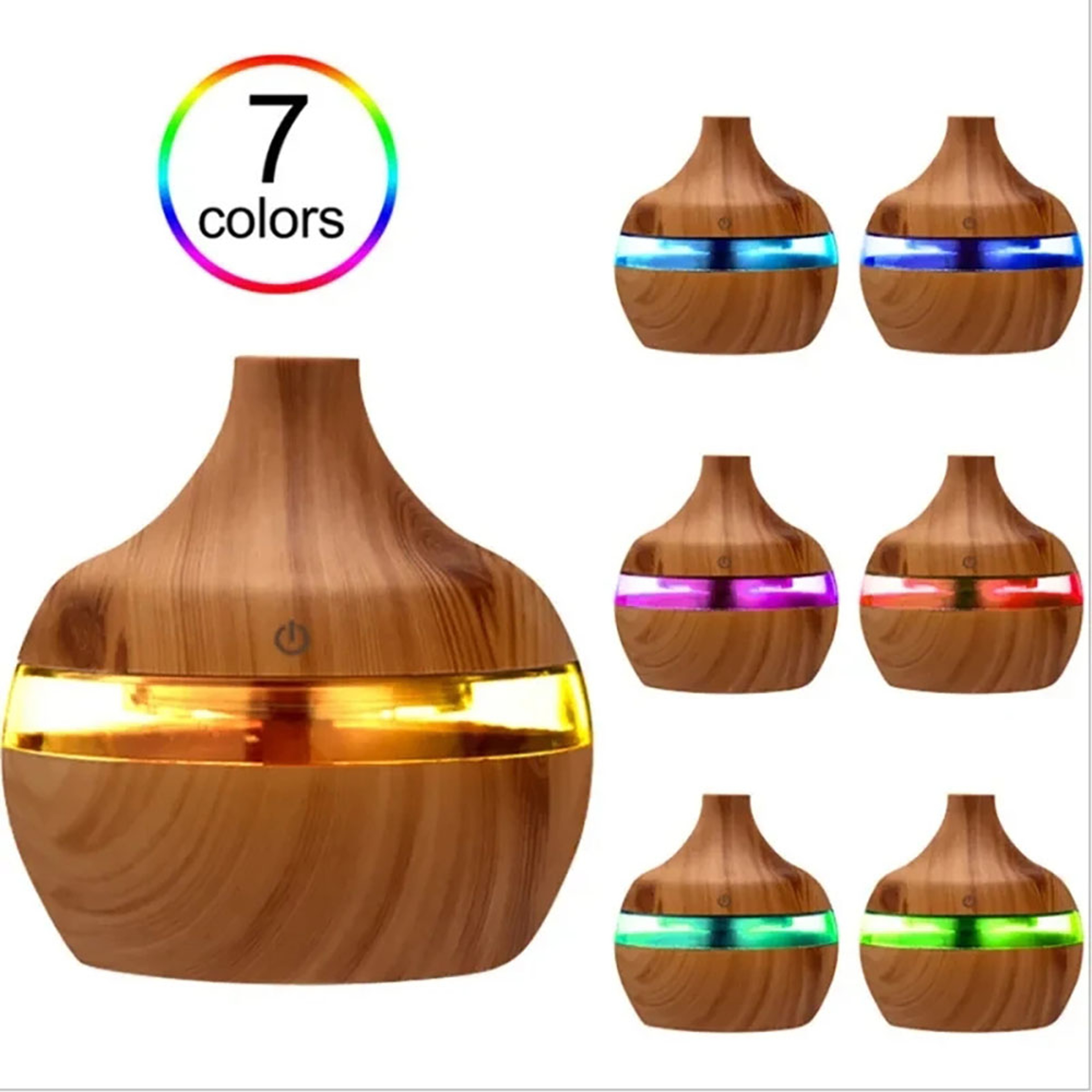 Wood Grain Ultrasonic Aromatherapy Essential Oil Diffuser Remote Control Air Humidifier With 7 Colo 1