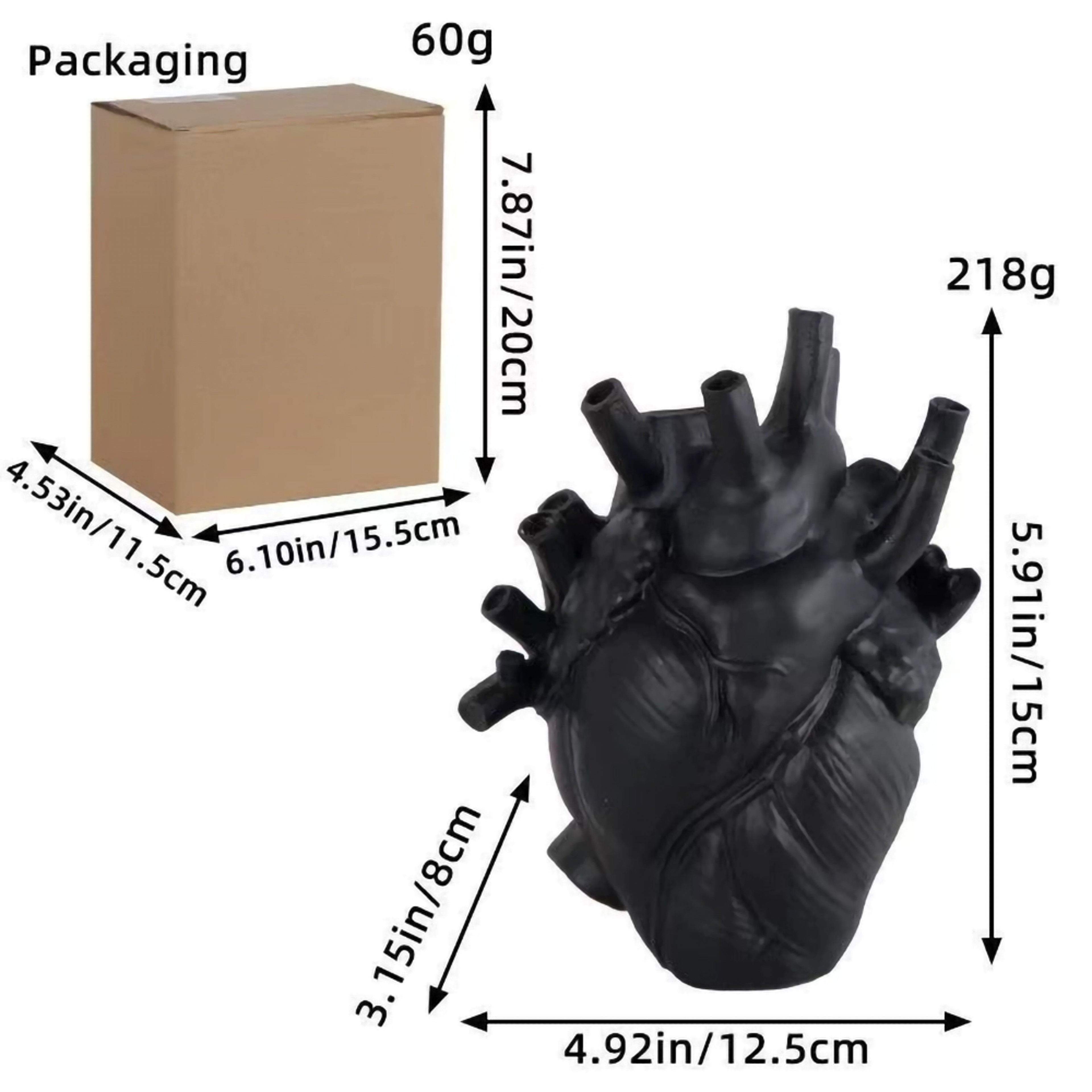 Original Resin Heart Vase Flowerpot Ornament for Arts and Crafts, Gift Idea – view 6