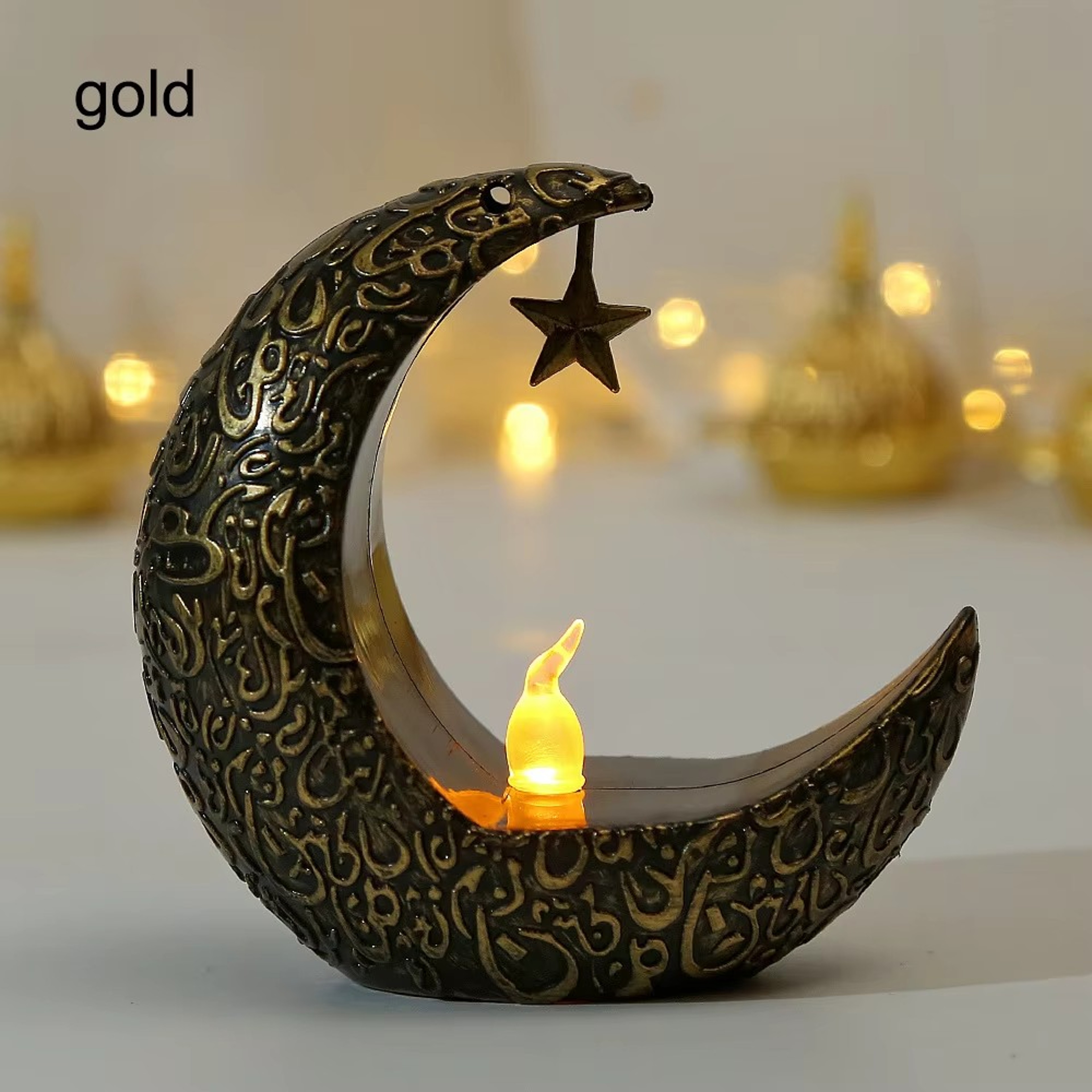 Islamic Ramadan Decoration Star Moon LED Candlestick Lamp for Eid Mubarak and Muslim Home Decor Gifts – view 7