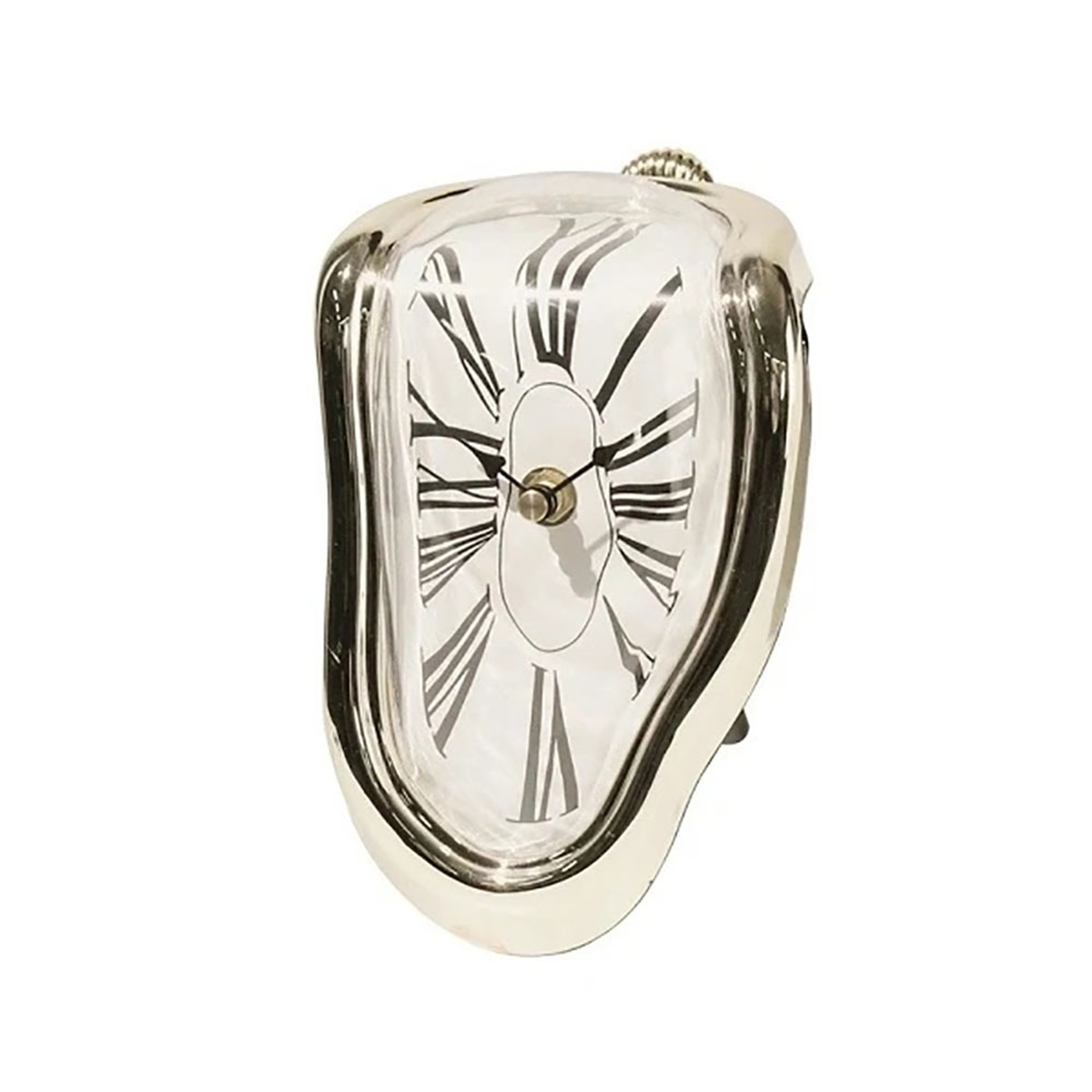 Creative Melting Right-angle Silent Clock, Vintage Silver Twisted Melting Clock for Office or Home Decor – view 8