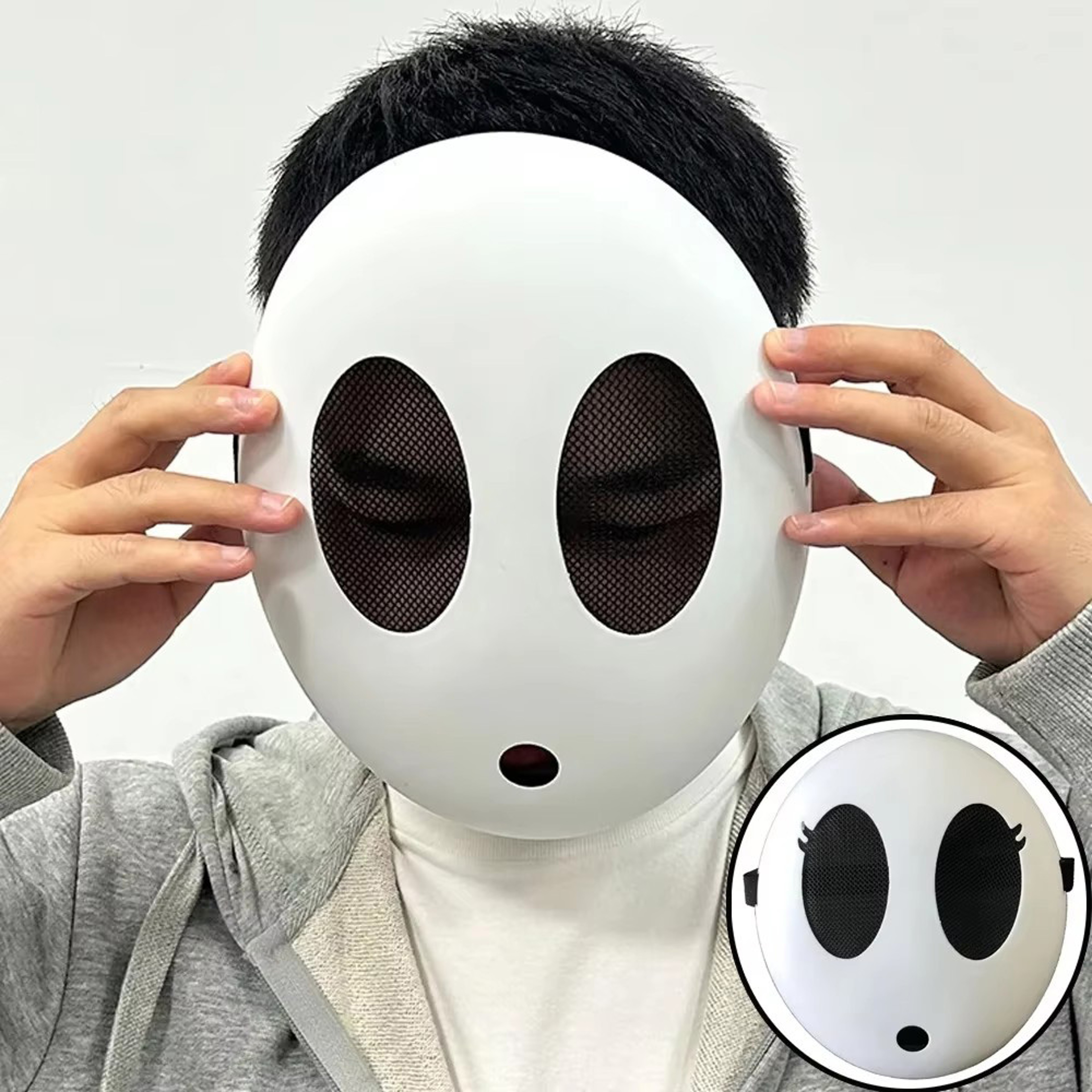 Shy Guy Mask Cosplay, Unisex Adult Plastic Halloween Masks, Carnival Party Costume Prop, Funny Cartoon Character – view 2