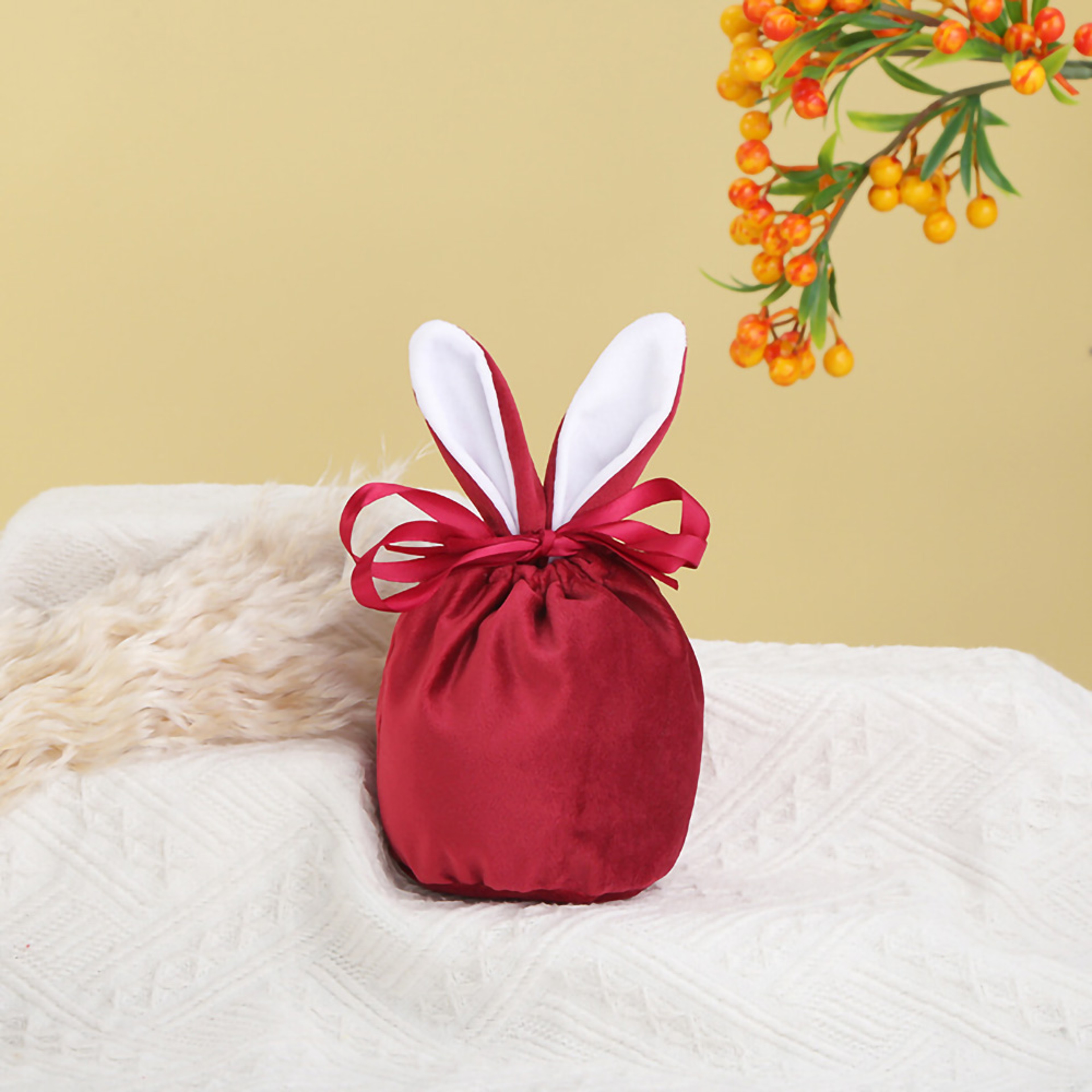 Cloth Pouch Easter Rabbit Ears Cute Bunny Gift Bags Chocolate Bags For Wedding Birthday Party Favor 9