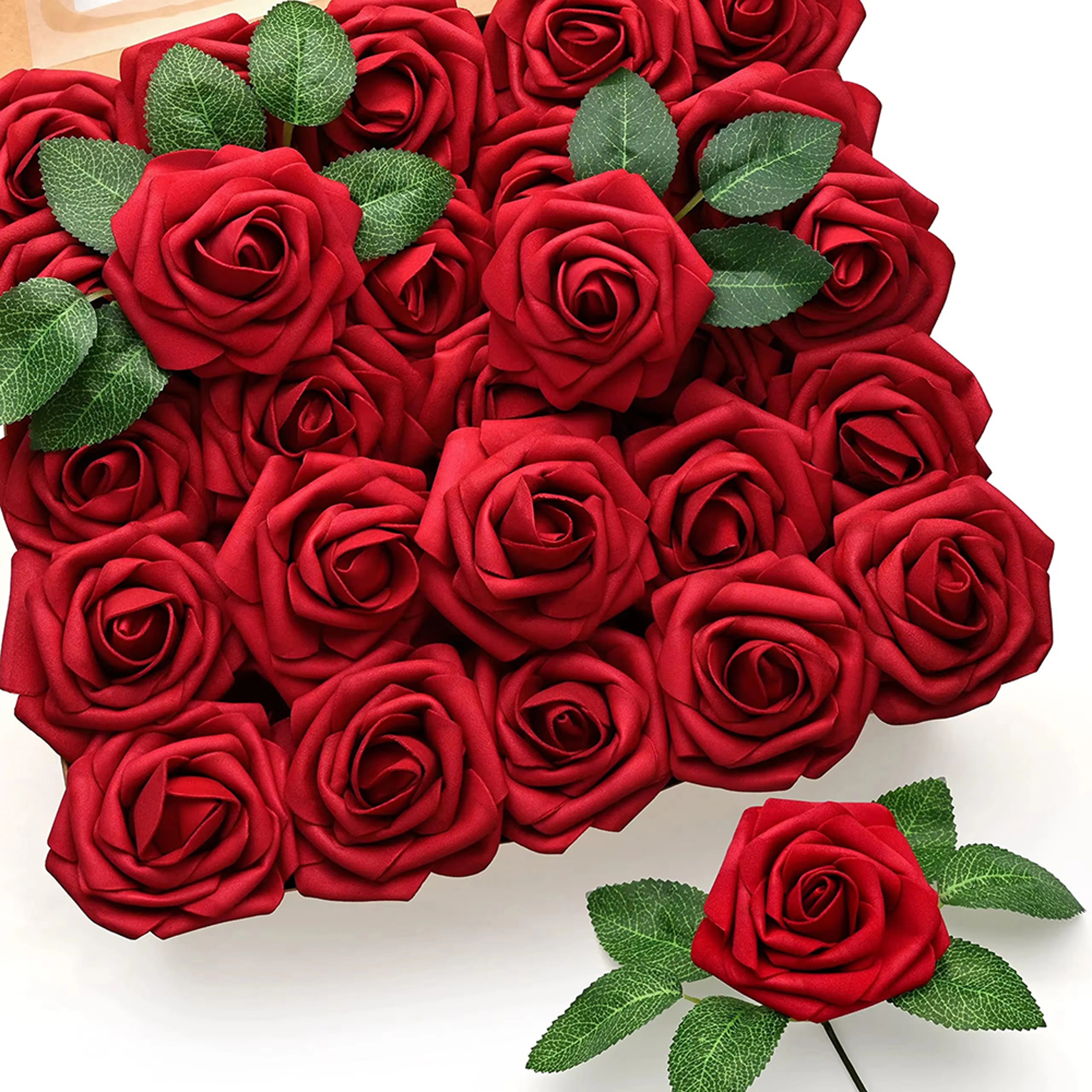 Fake Flowers Roses with Stem for Wedding Bouquets, Party Arrangements & Home Decor – view 5