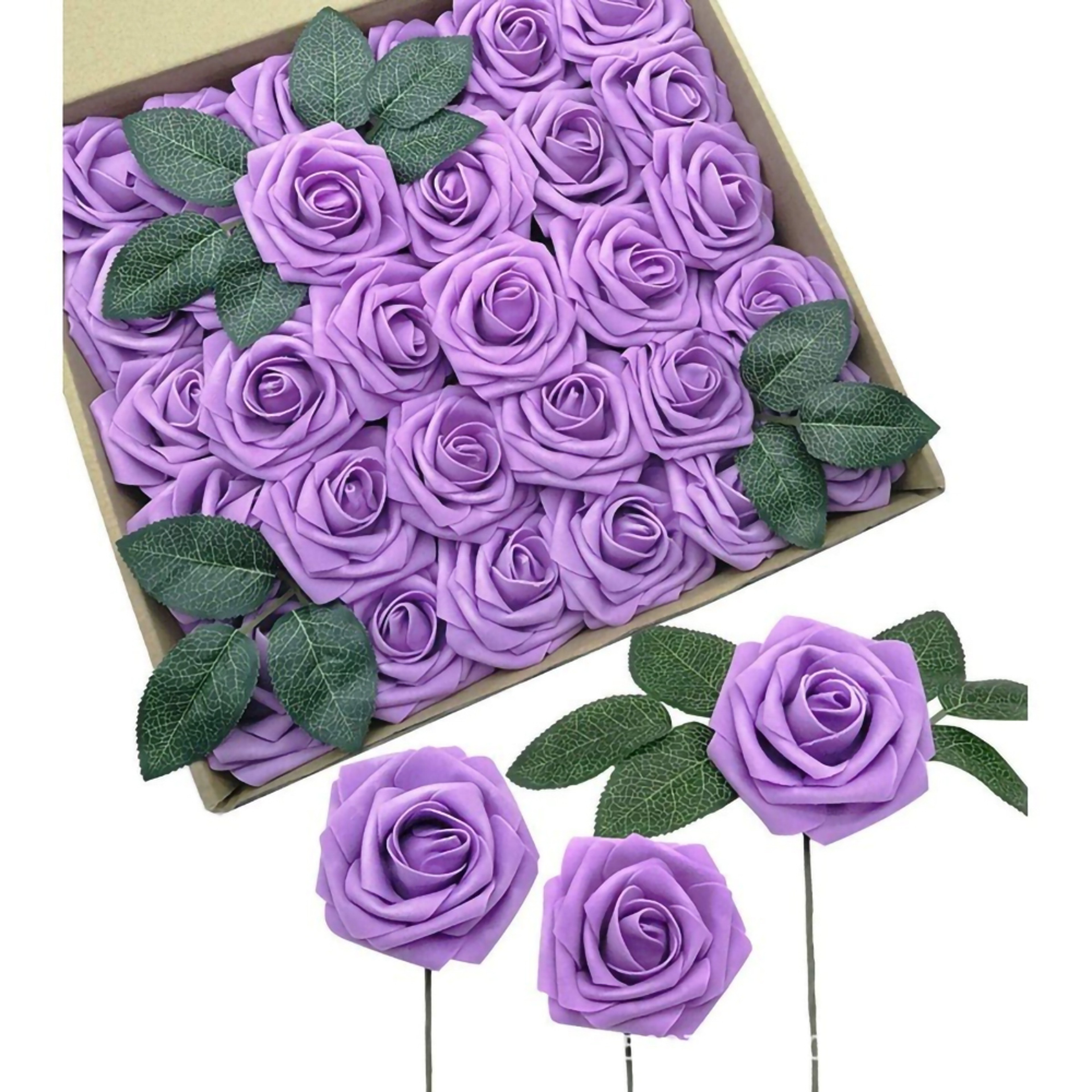 Fake Flowers Roses with Stem for Wedding Bouquets, Party Arrangements & Home Decor – view 12