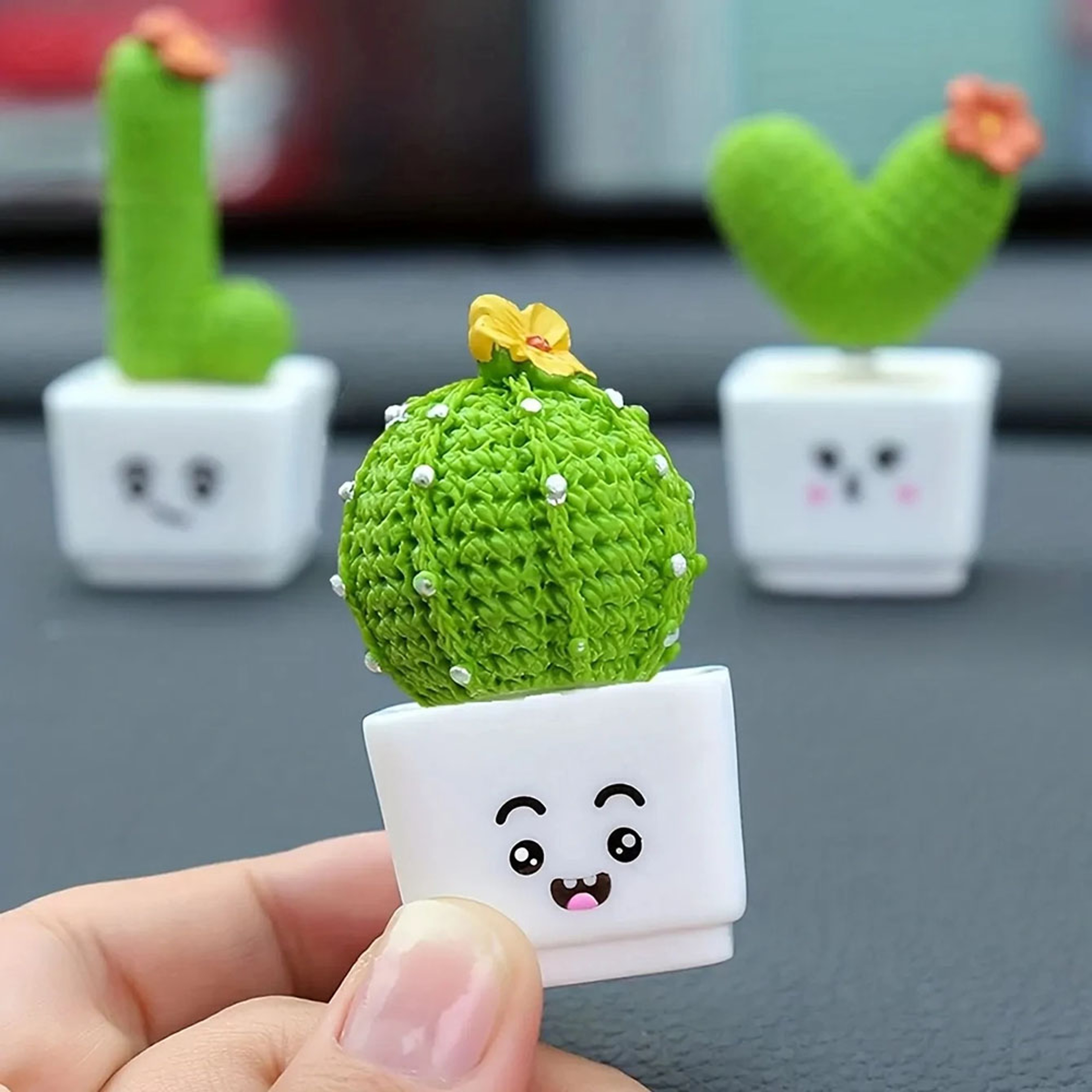 Mini Resin Succulent Cactus Green Plant Car Office Home Living Room Decoration Auto Interior Craft  1