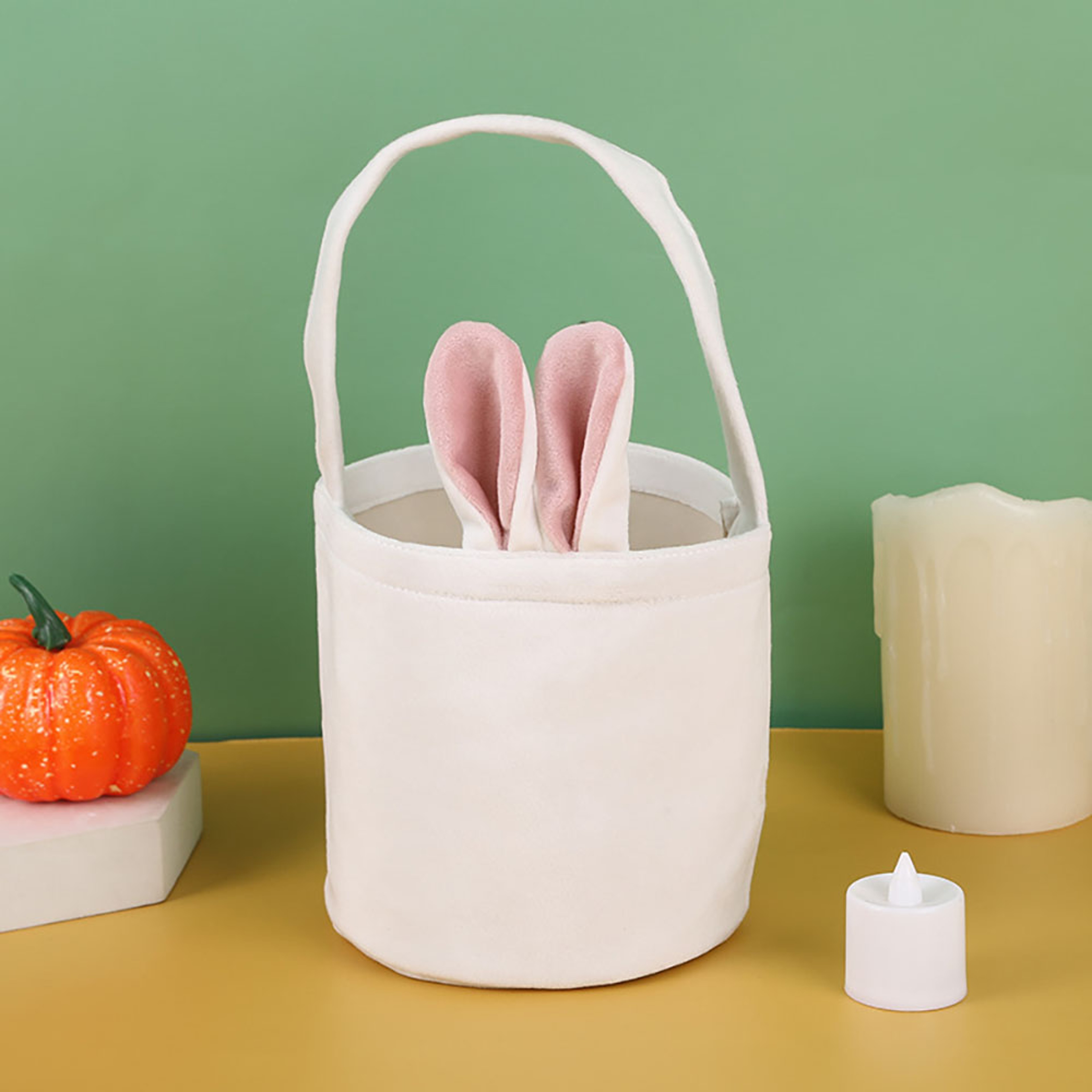 Cute Cartoon Bunny Ears Easter Basket Bag, Candy Egg Handbag for Kids, Easter Party Supplies Gift Packaging Bag – view 9