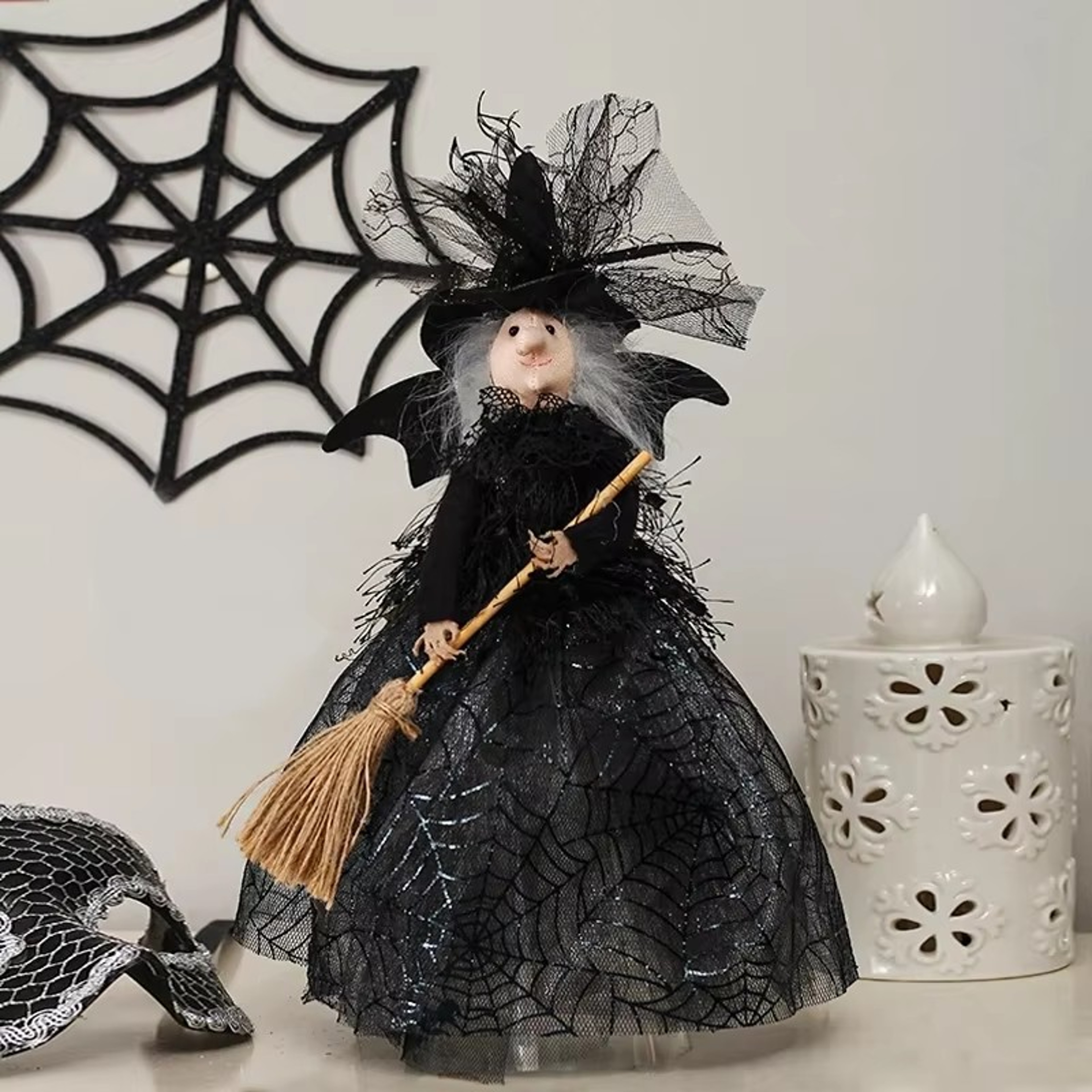Haunted House Doll Tree Top Ornaments, Witch Star Decor, Halloween Ghost Festival Prop – view 2