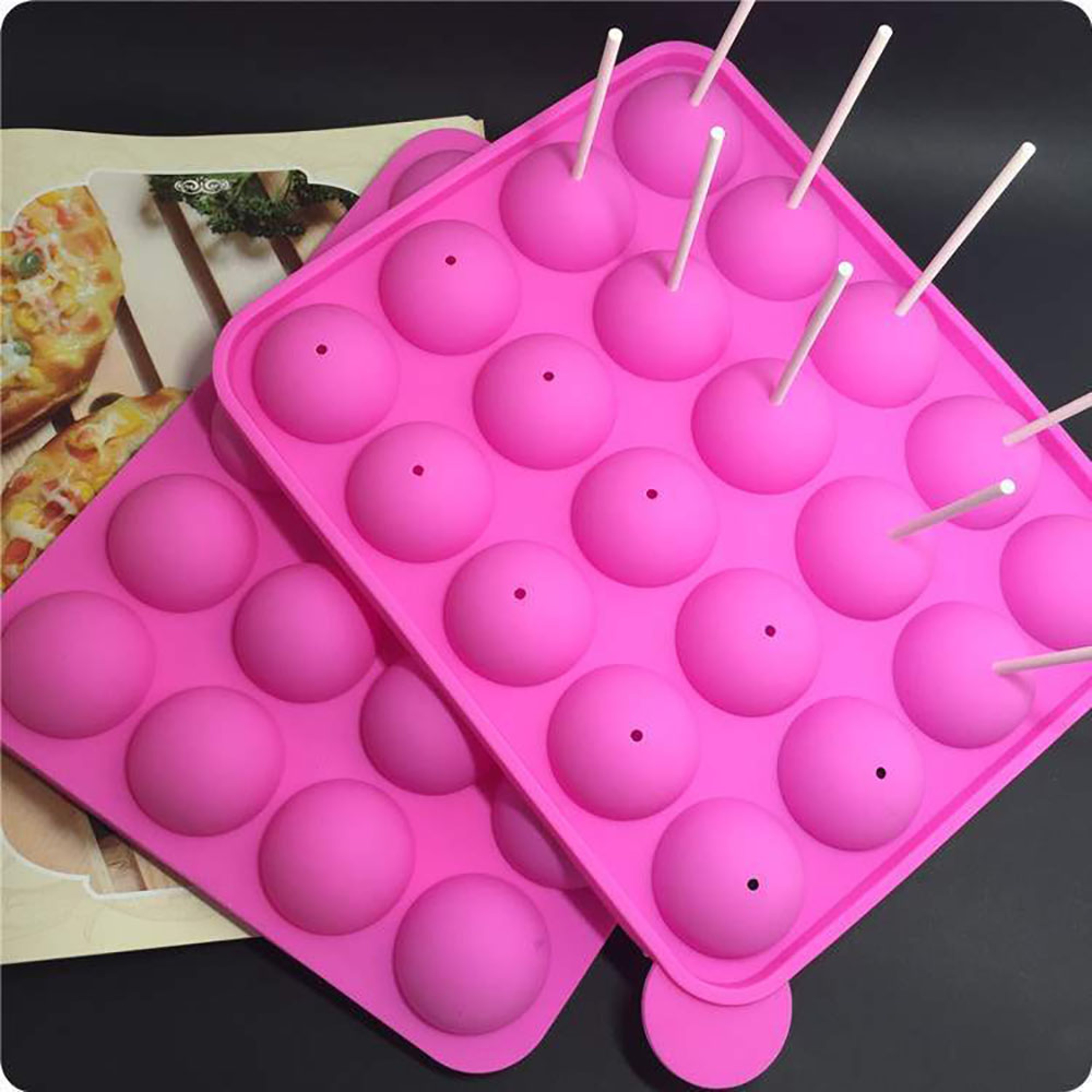 Silicone Molds DIY, Spherical Chocolate Mold, Round Lollipop Cake Mold Baking Tools by Silicone World – view 1
