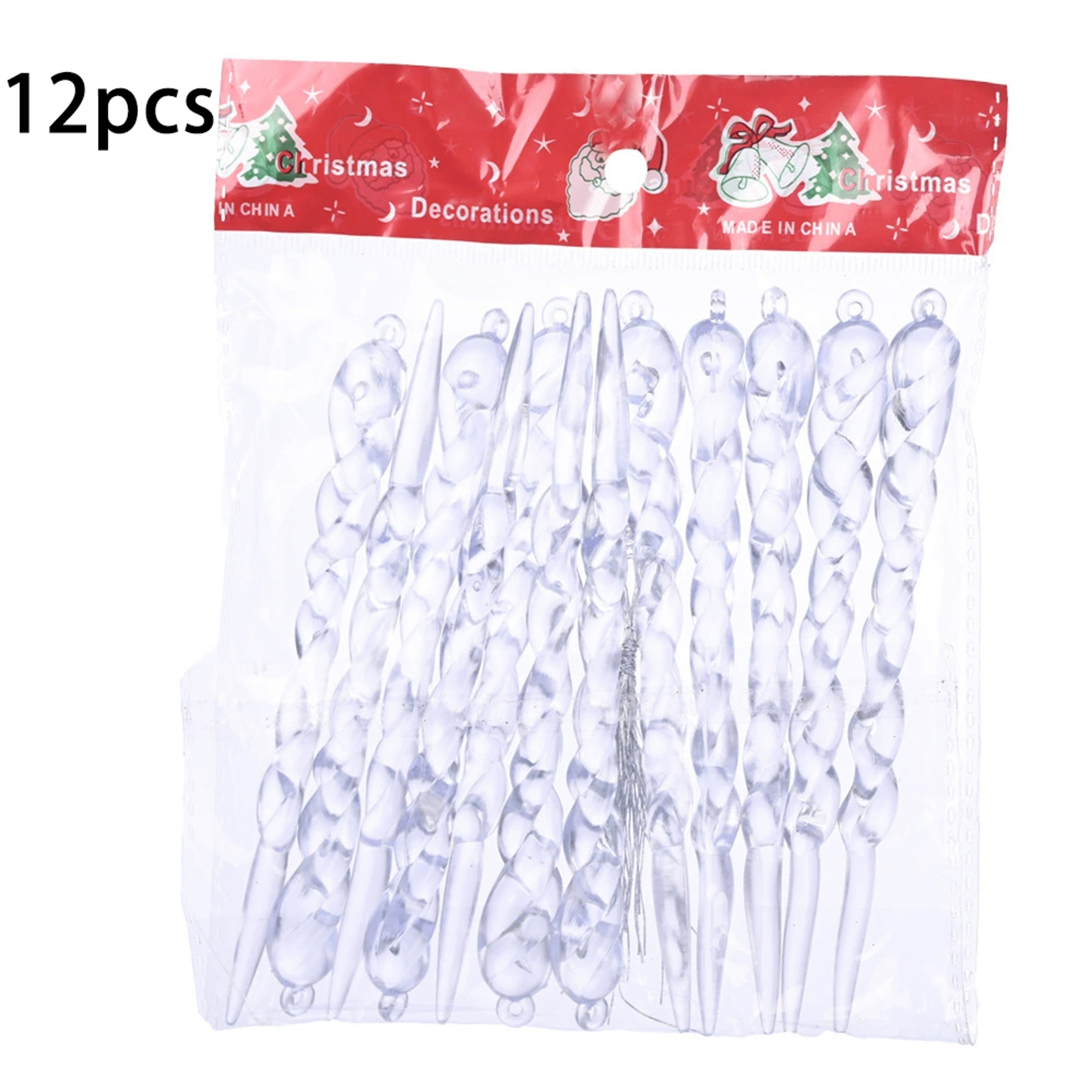 Holiday Home Party Decor Crystal Clear Ice Pendants Christmas Tree Ornaments Icicle Xmas Decoration 5