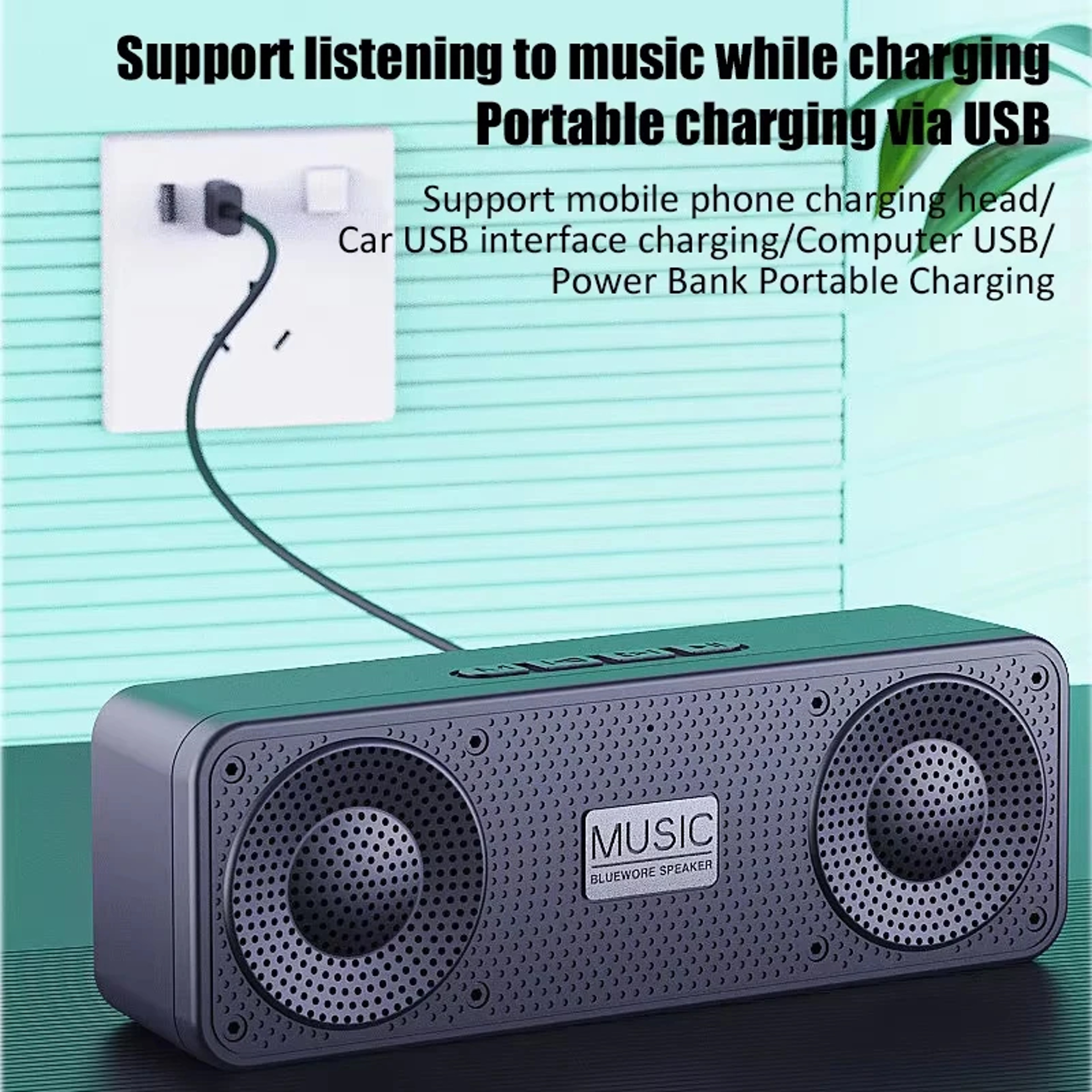 Wireless Bluetooth Smart Speaker With Mic Mobile Phone Audio Outdoor Subwoofer Creative Radio Funct 3