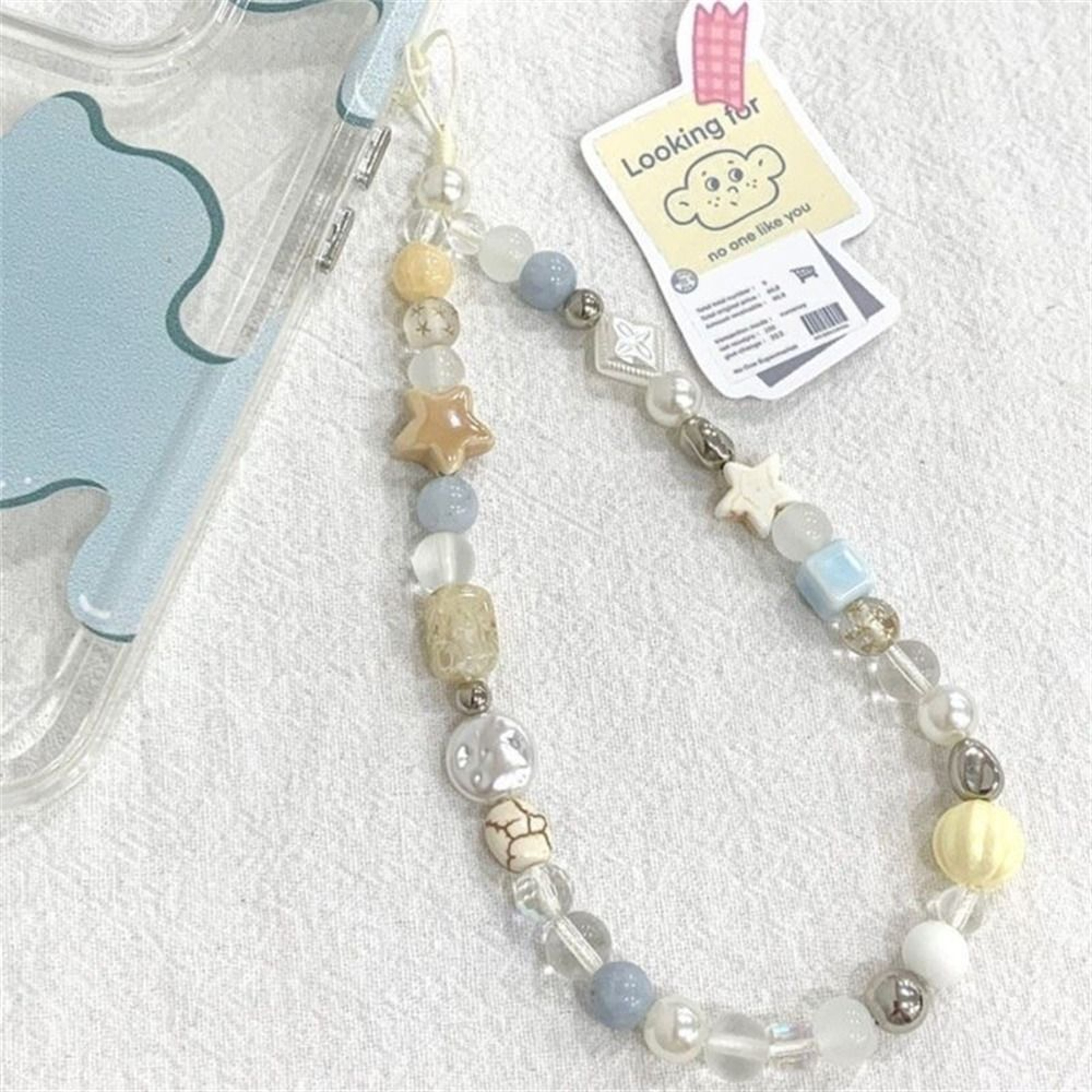 Handmade Mobile Lanyard Jewelry Gift, Star Pearl Beaded Phone Chain Hanging Cord, Summer Phone Charms Strap – view 11