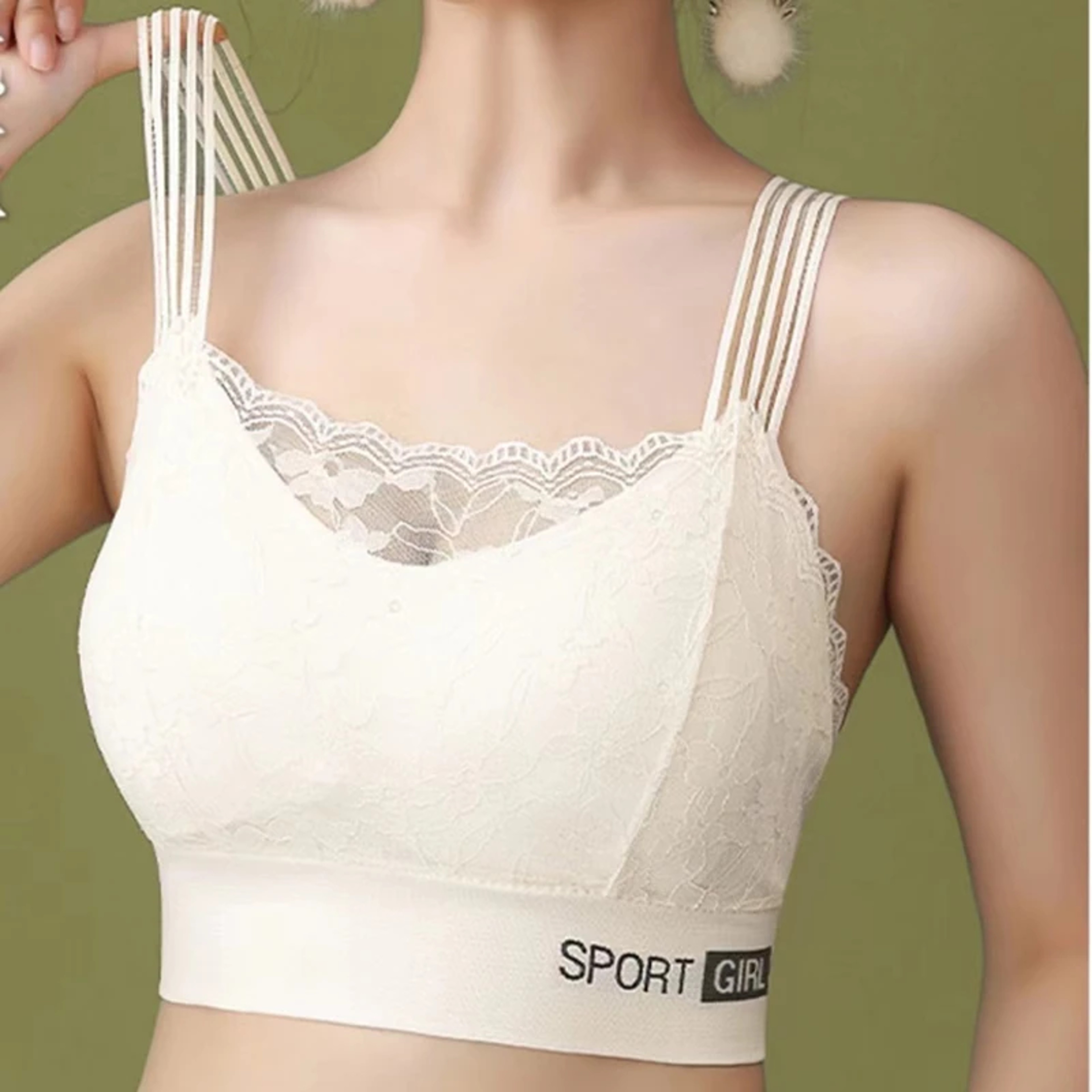 Comfortable Breathable Sexy Lace Seamless Large Size Womens Bra Sports Beauty Back Vest Sleep Tube  2
